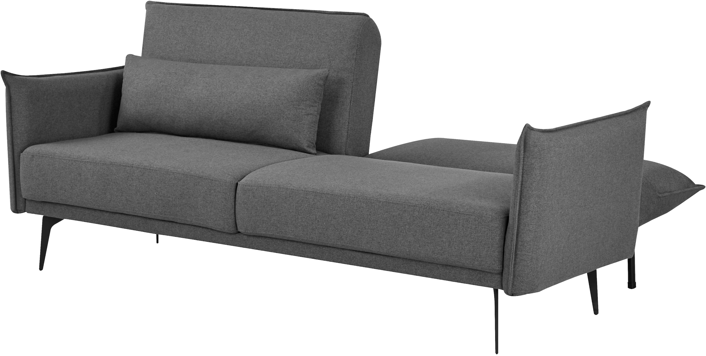 INOSIGN Schlafsofa »TULARE, 204 cm, klappbarer 3-Sitzer mit verstellbarer Rückenlehne,«, Schlaffunktion, Velvet-Samtvelours u. Webstoff