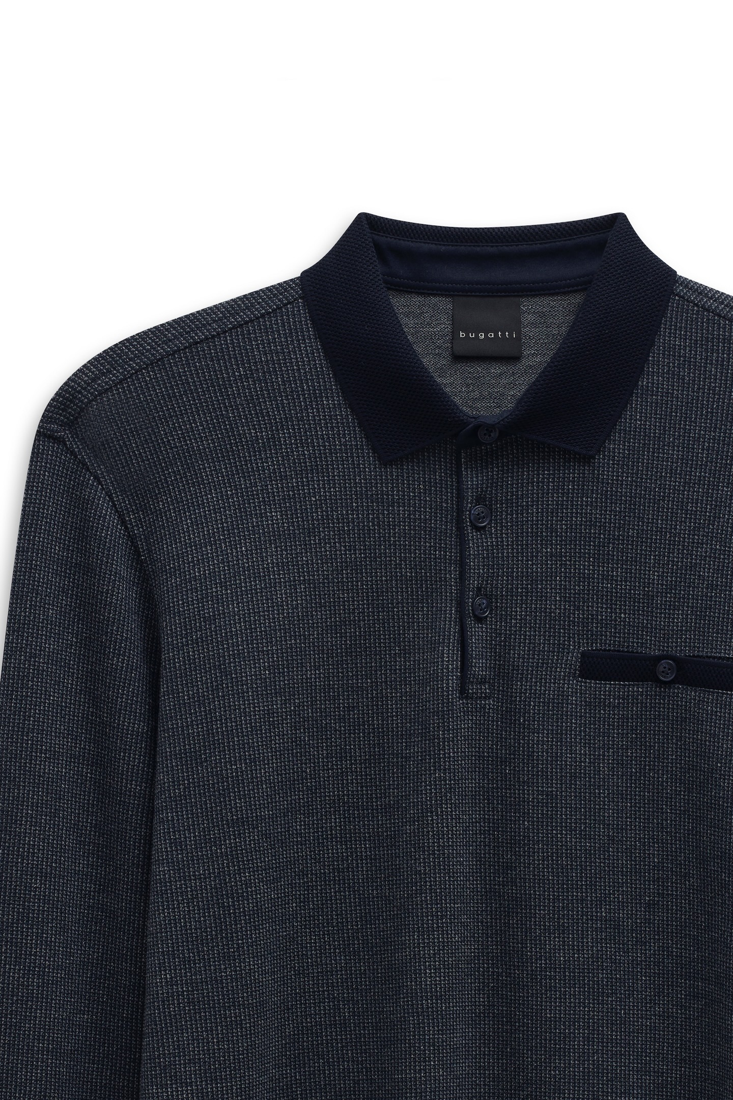 bugatti Langarm-Poloshirt »Modern Fit«, mit Brusttasche und Knopfleiste