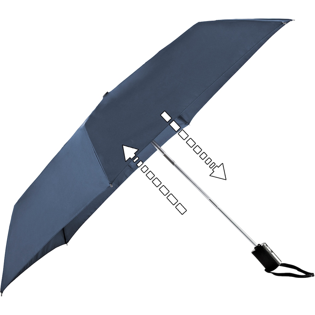 EuroSCHIRM® Taschenregenschirm »Automatik 3224, marineblau«, extra flach und leicht