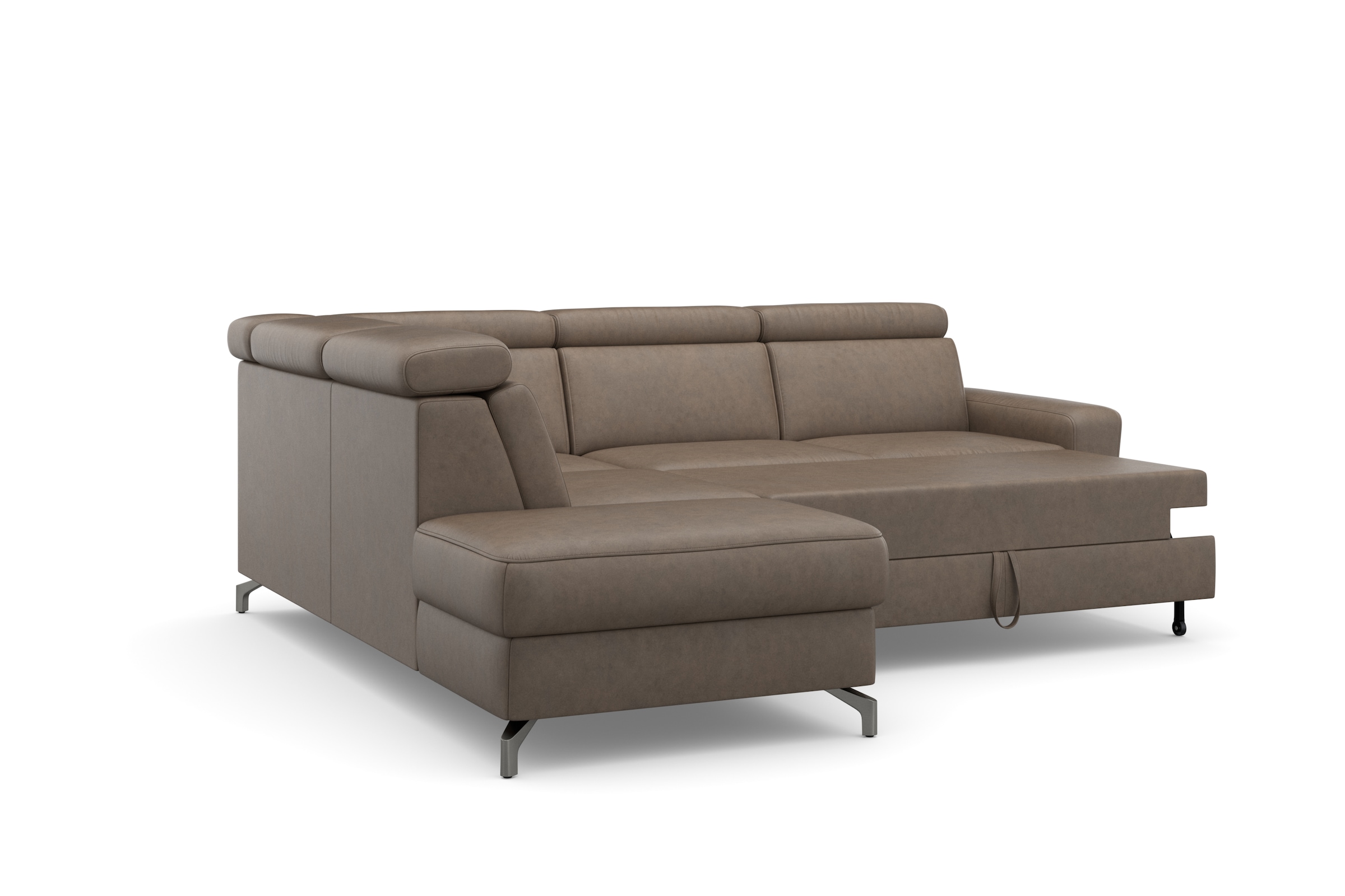 sit&more Ecksofa »Scarlett L-Form«, inklusive Kopfteilverstellung, wahlweise mit Bettfunktion, Bettkasten