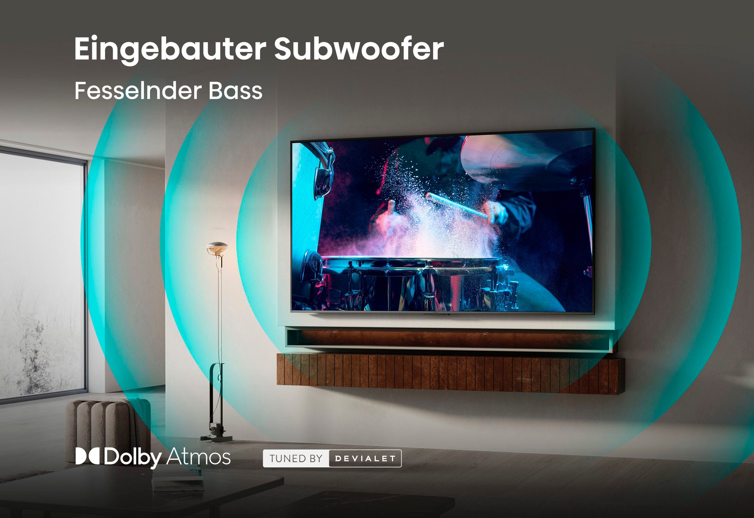 Hisense Mini-LED-Fernseher »55E8S« 139 cm/55 ″ Smart-TV inkl. HS2000 Soundbar im Wert von UVP €129