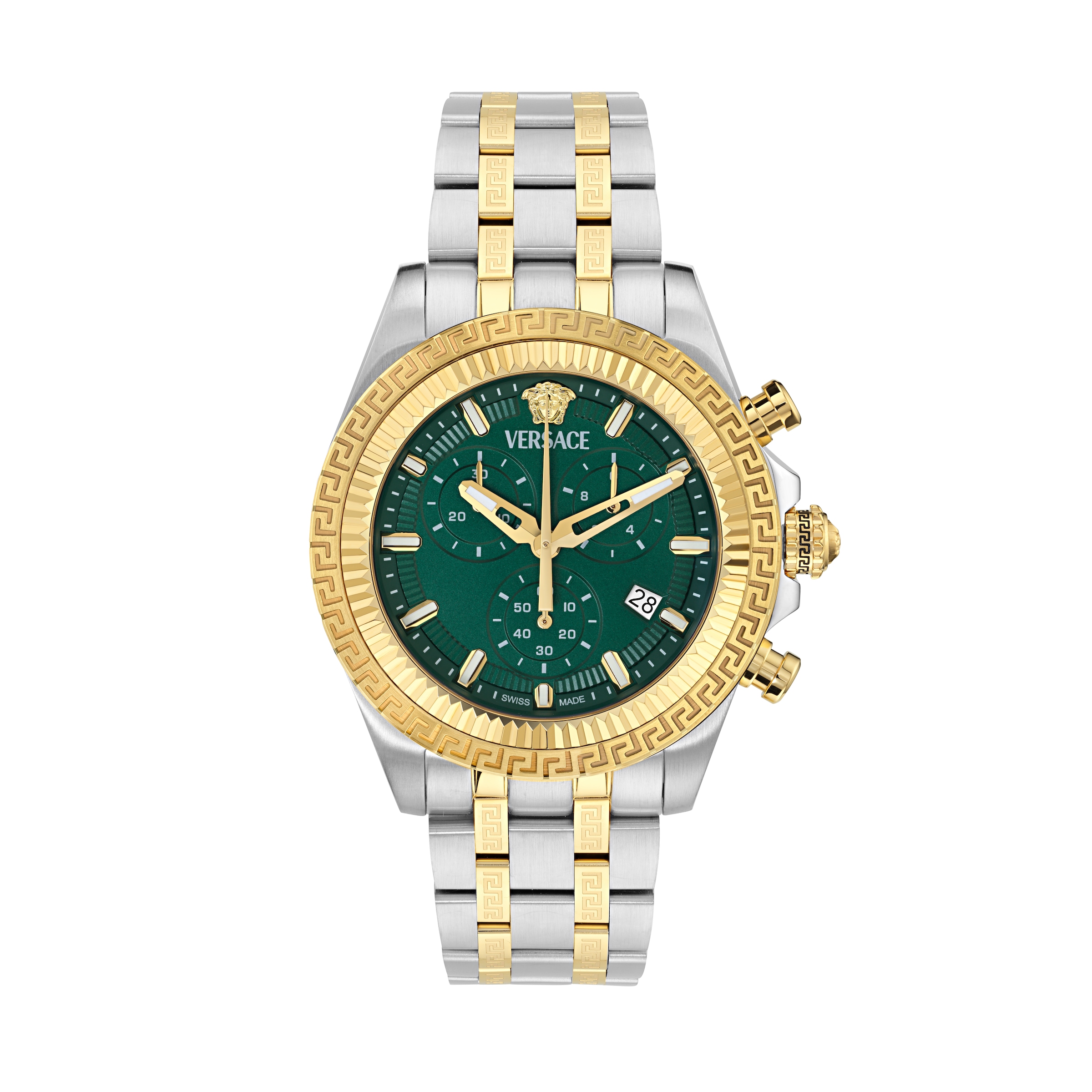 Versace Chronograph »FORNAX« Quarzuhr, Armbanduhr, Herrenuhr, Swiss Made, Edelstahlarmband, analog