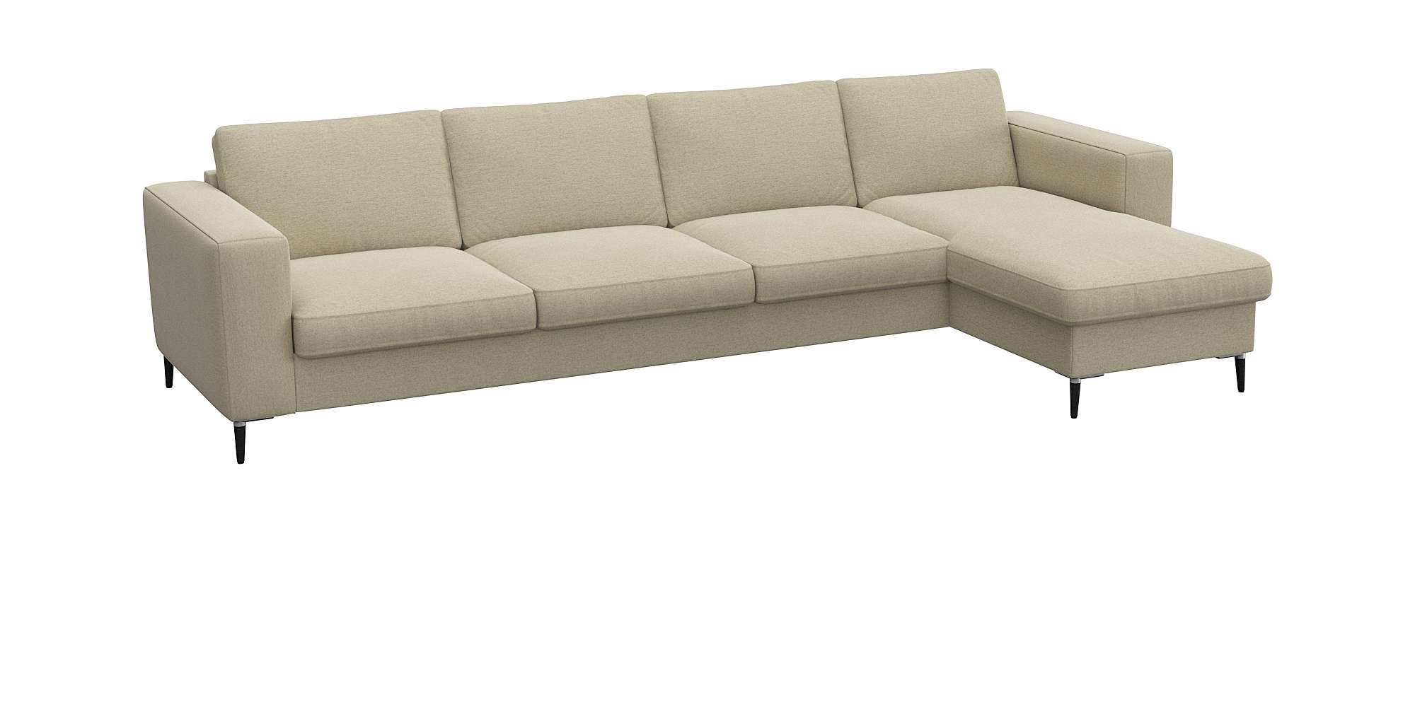 FLEXLUX Ecksofa »Fiore, super Sitzkomfort durch Kaltschaum im Sitz, L-Form«, breite Armlehnen, Füße Alu+schwarz
