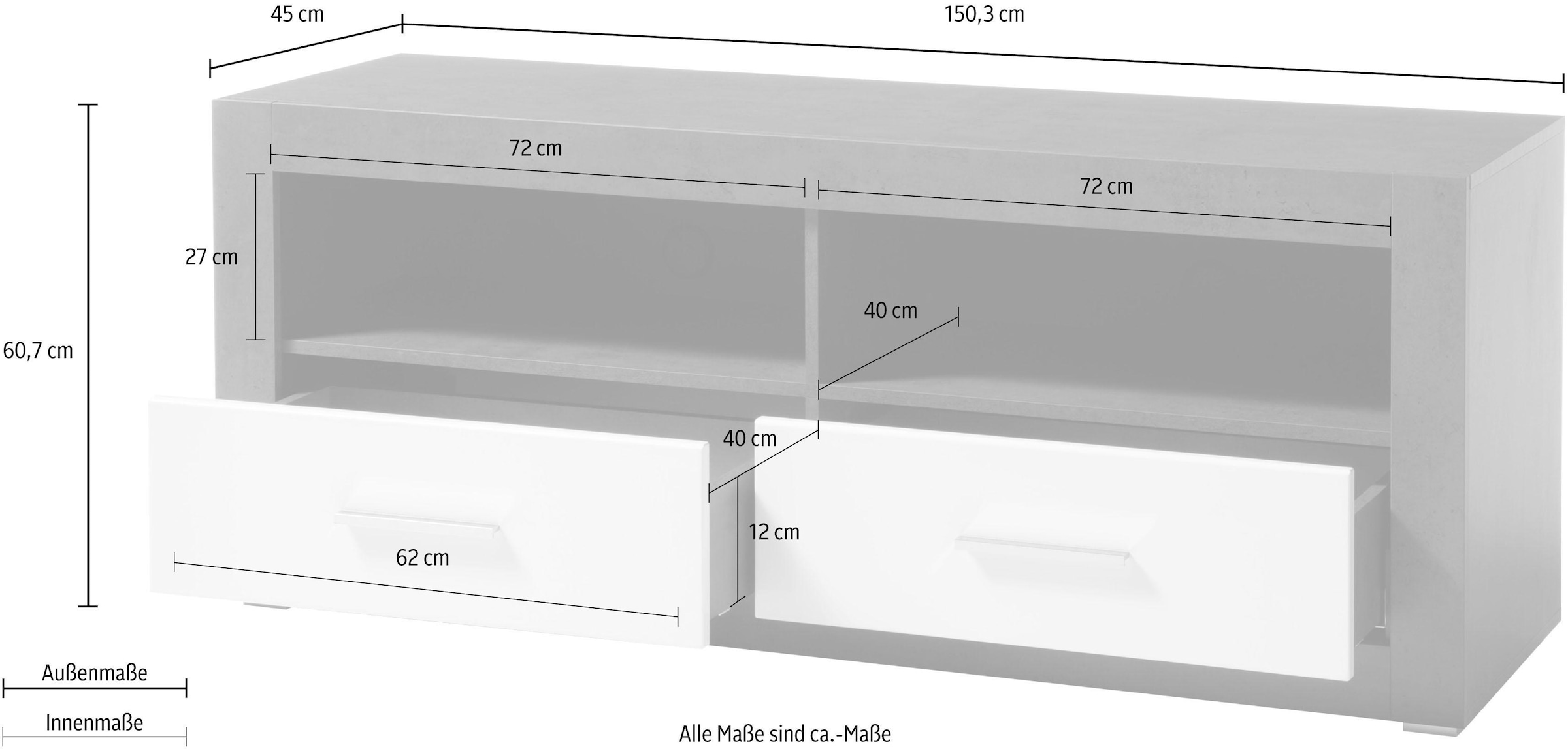 Home affaire Lowboard »Etero« Breite 150 cm