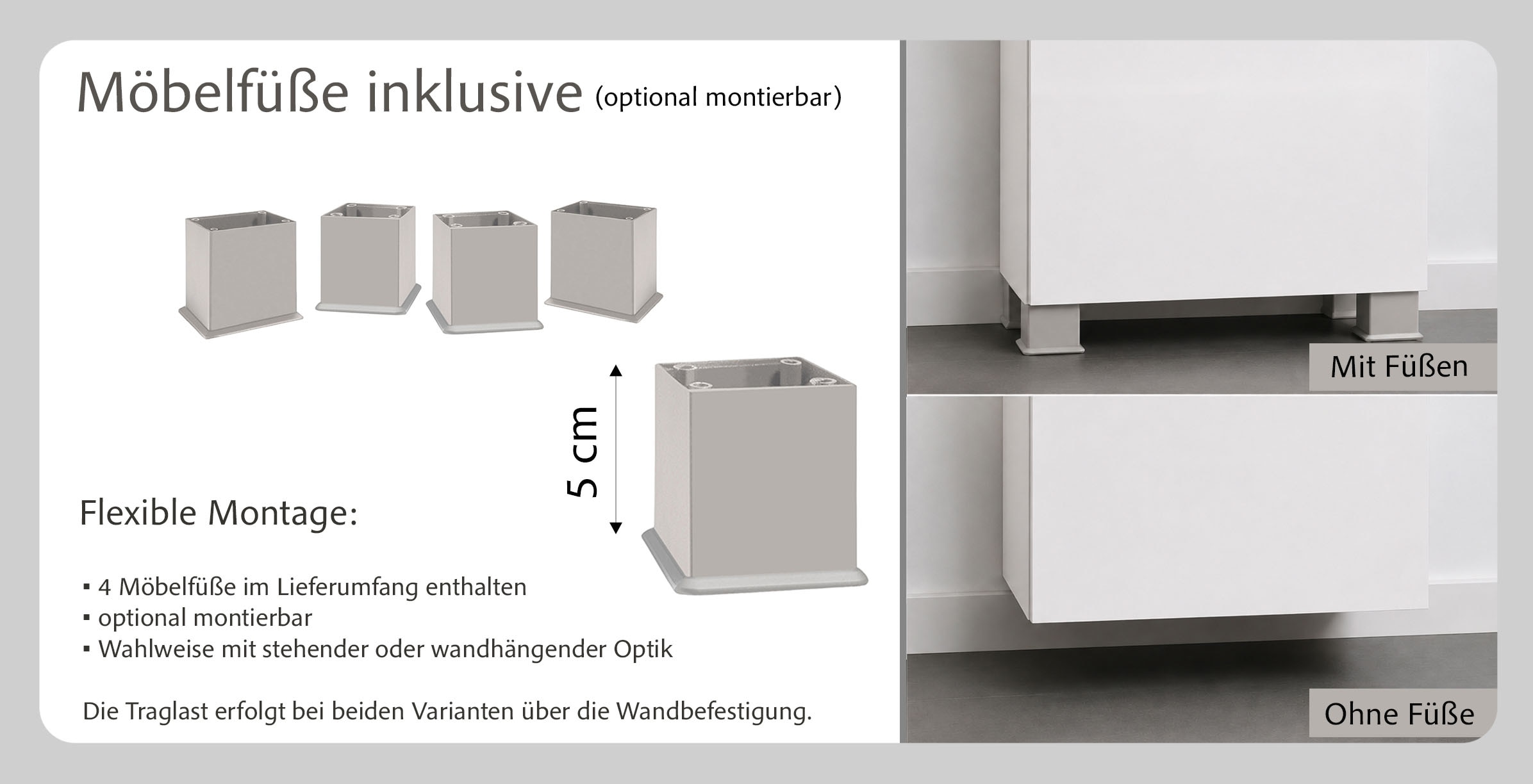 OTTO home Waschbeckenunterschrank »Bozen, Unterbeckenschrank 60 cm« griffloses Design, Maße (B/T/H): 60/35/54 cm