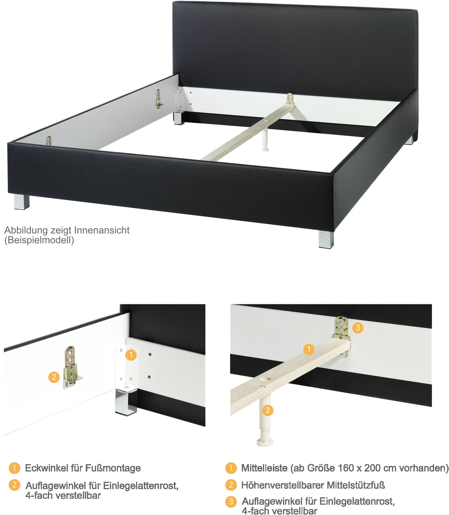 Maintal Polsterbett »Retlaw«, Bettseiten zerlegt, ohne Bettkasten