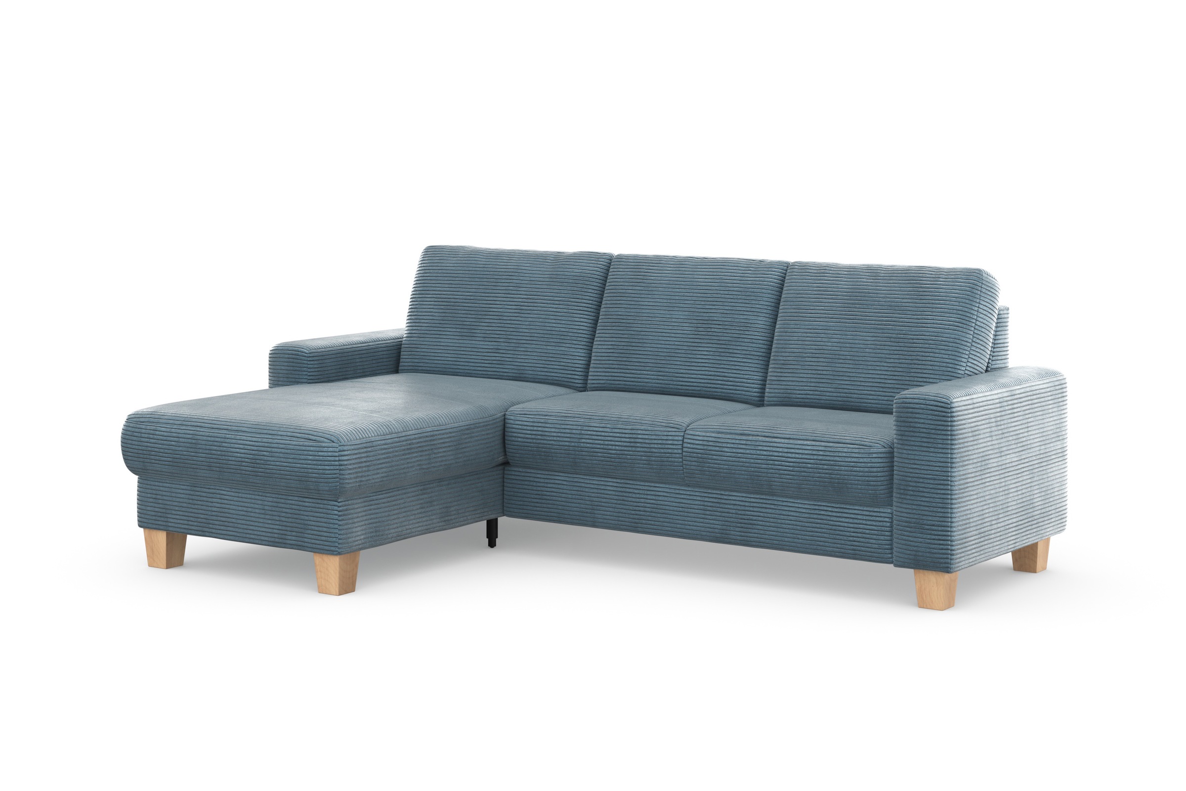 Home affaire Ecksofa »Summer L-Form«, mit Recamiere, mit oder ohne Bettfunktion und Bettkasten, Cord-Bezug