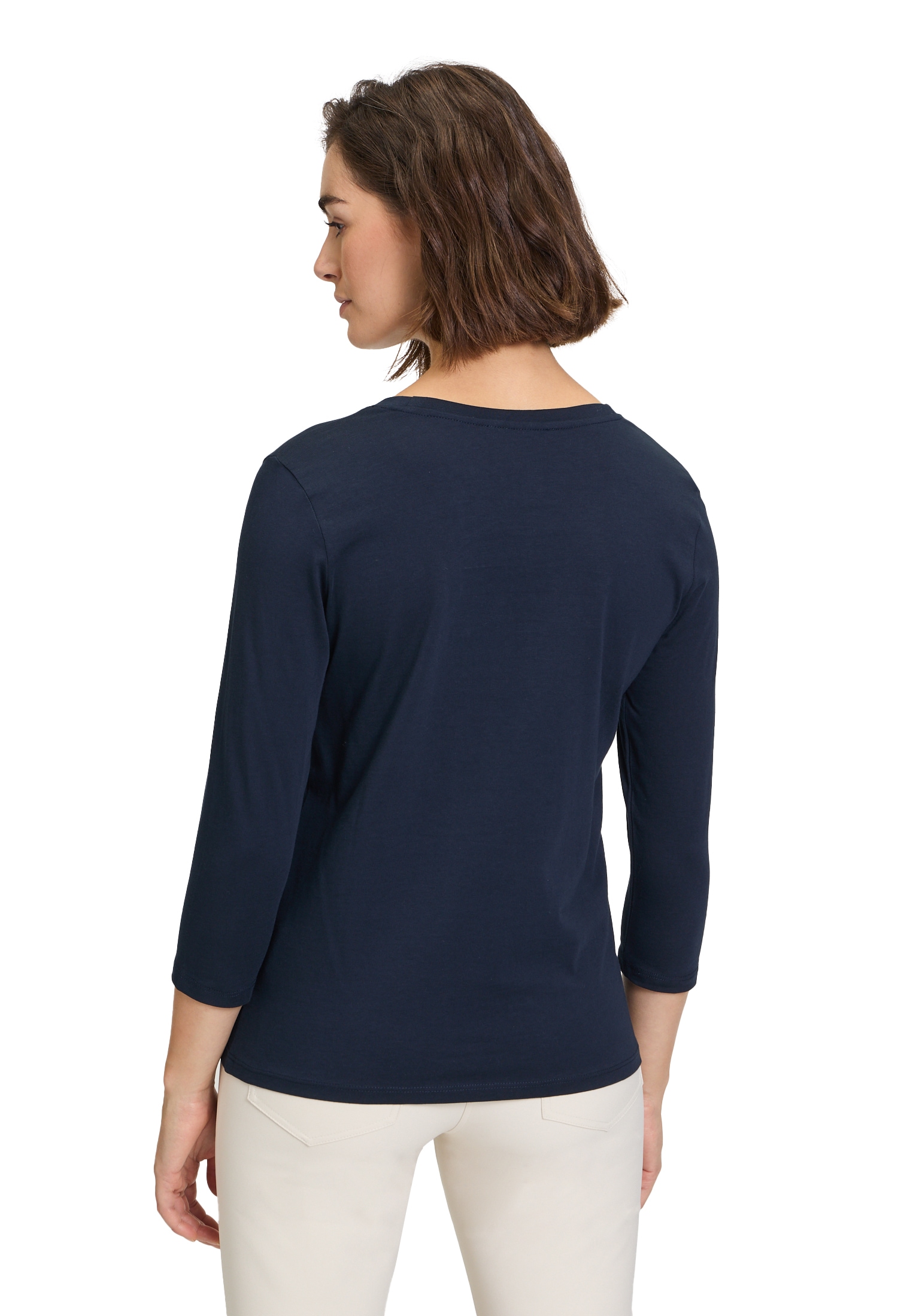 Betty Barclay 3/4-Arm-Shirt »Betty Barclay Basic Shirt mit Rundhalsausschnitt«, Rippbündchen