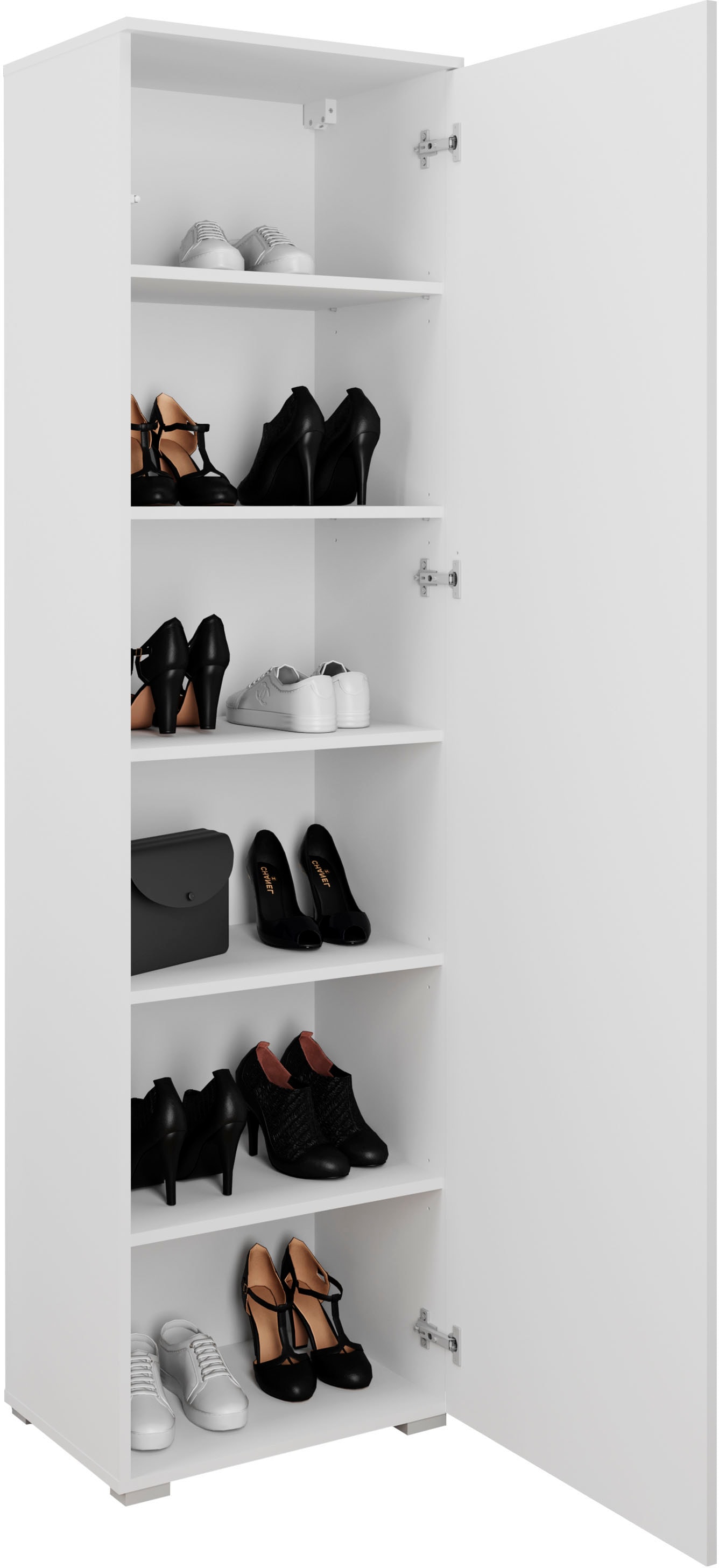 INOSIGN Schuhschrank »Paris, stehend oder hängend montierbar, Türanschlag wechselbar«, moderne Garderobenschrank Höhe 180cm, 6 geräumiger Fächer