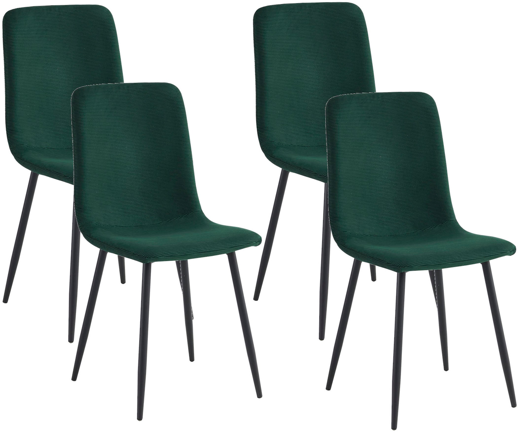 HELA 4-Fußstuhl »LEIPZIG«, (Set), 4 St., Microfaser-Cord, 4-Fuß,Rundrohrges günstig online kaufen