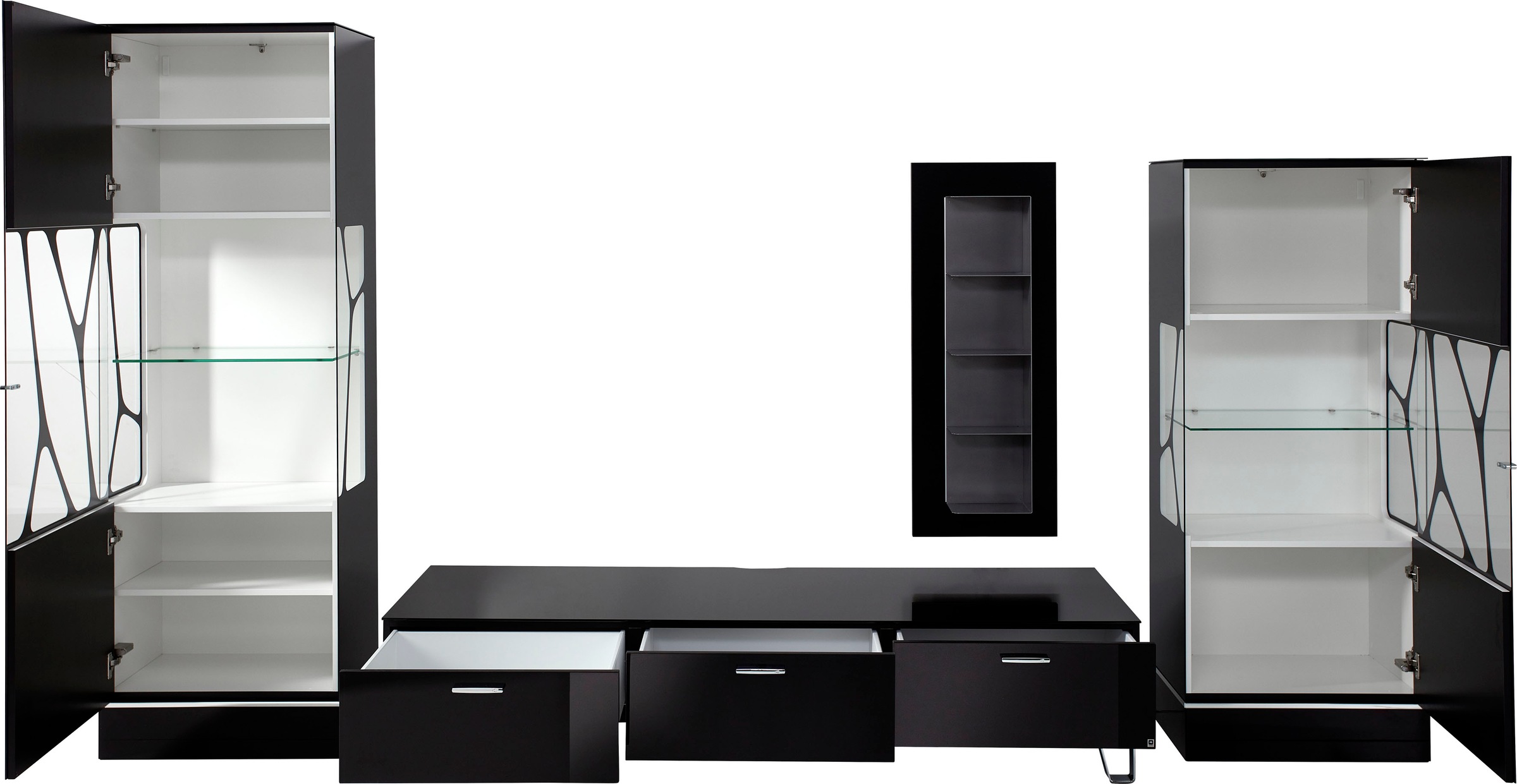 LEONARDO Highboard »CUBE«, mit Genetics, wahlweise mit Beleuchtung, Höhe 157 cm