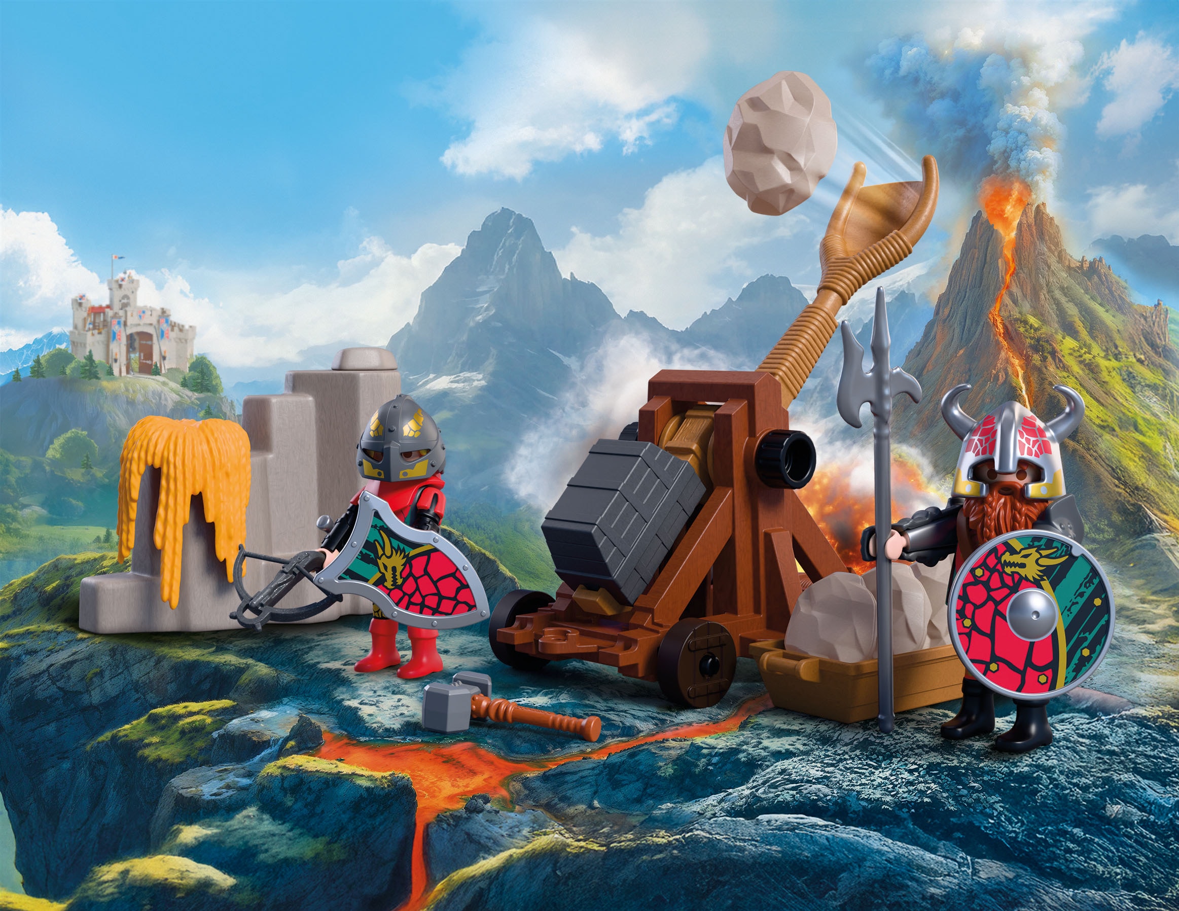 Playmobil® Konstruktions-Spielset »Steinkatapult Drachenritter (72117), Knights«
