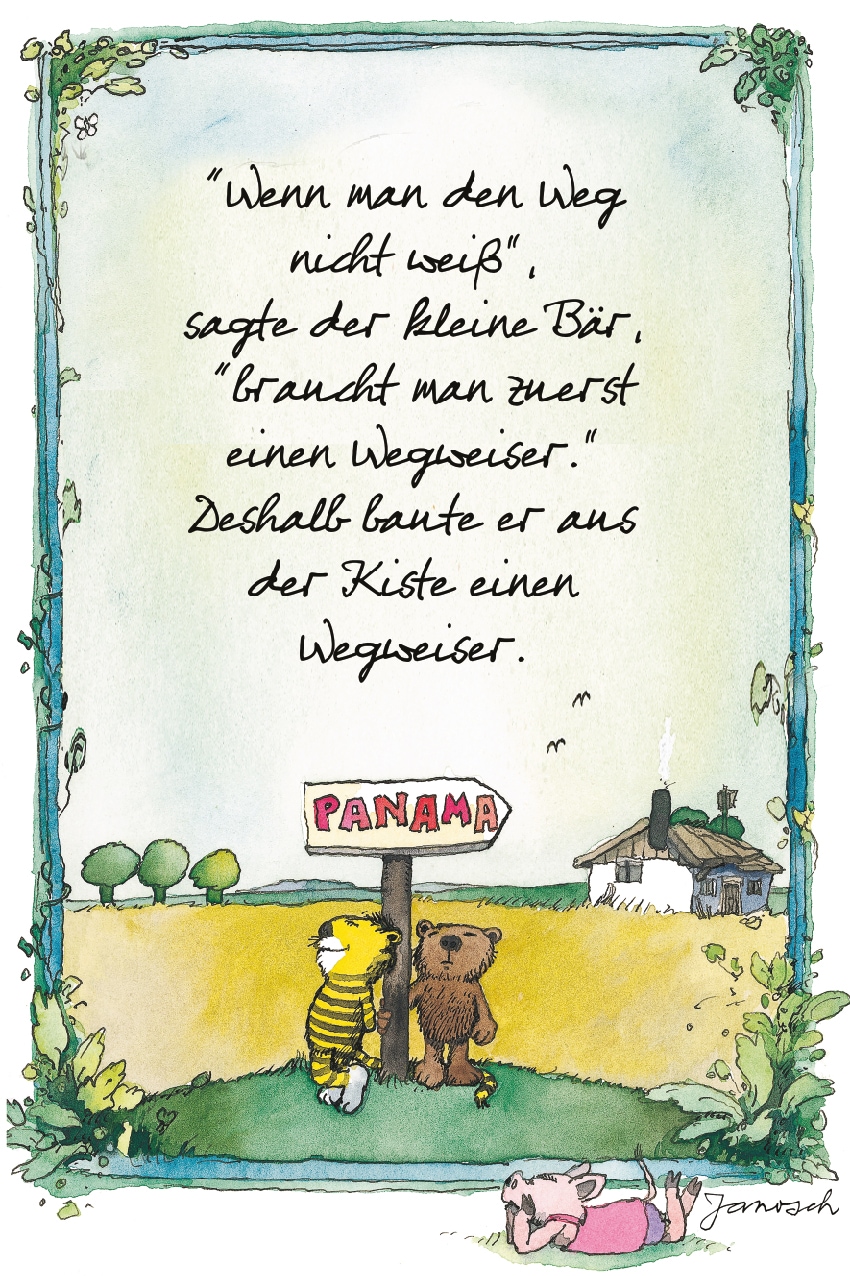 LuckyLinde Wanddekoobjekt »Oh wie schön ist Panama«, (1 St.), Exklusive JANOSCH Kindermotive, Stahlschild