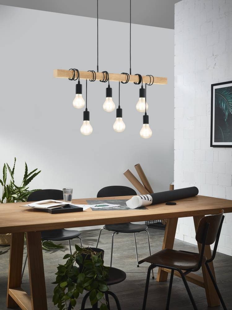EGLO Hängeleuchte »TOWNSHEND«, 6 flammig, Leuchtmittel E27 | ohne Leuchtmittel, Wohnzimmer, Esszimmer, 6-flammig, 110x10,5x100cm