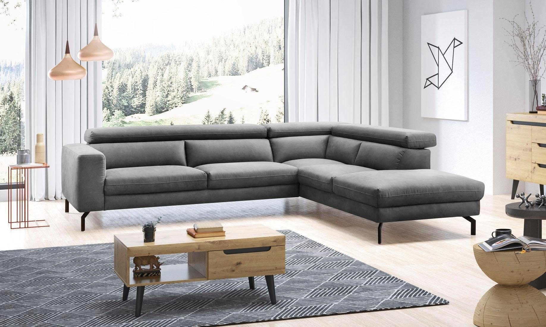 Places of Style Ecksofa »Olanta, modern und bequem, Breite 305cm, Fuß 16cm günstig online kaufen