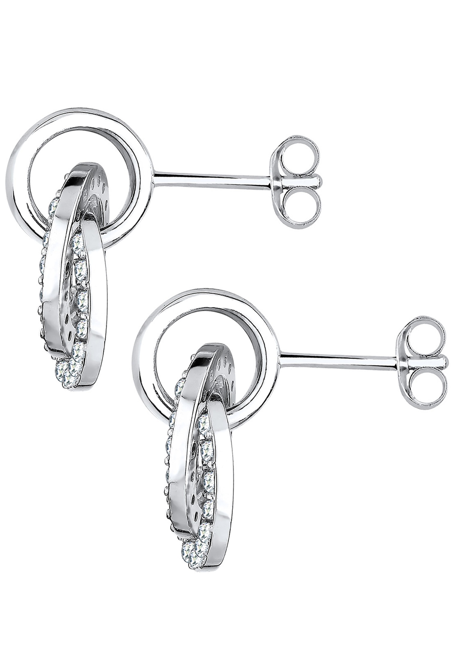 Elli Paar Ohrstecker »Kreis Kristalle Rund Glamour 925 Silber«
