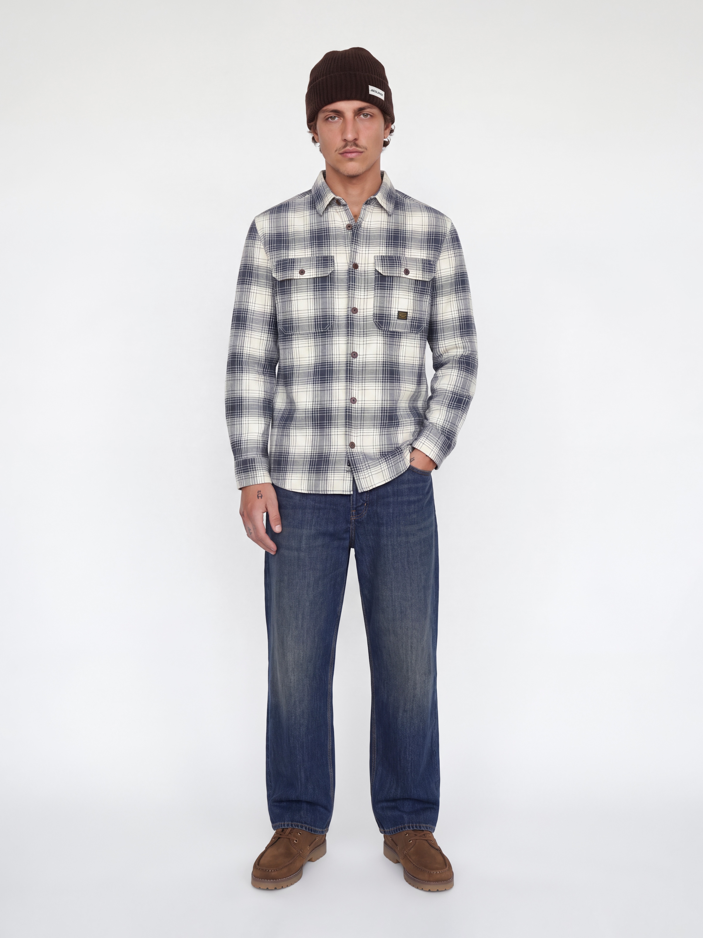Jack & Jones Langarmhemd »JPRBLUIVY CHECK L/S OVERSHIRT SN« Baumwolle, normal geschnitten