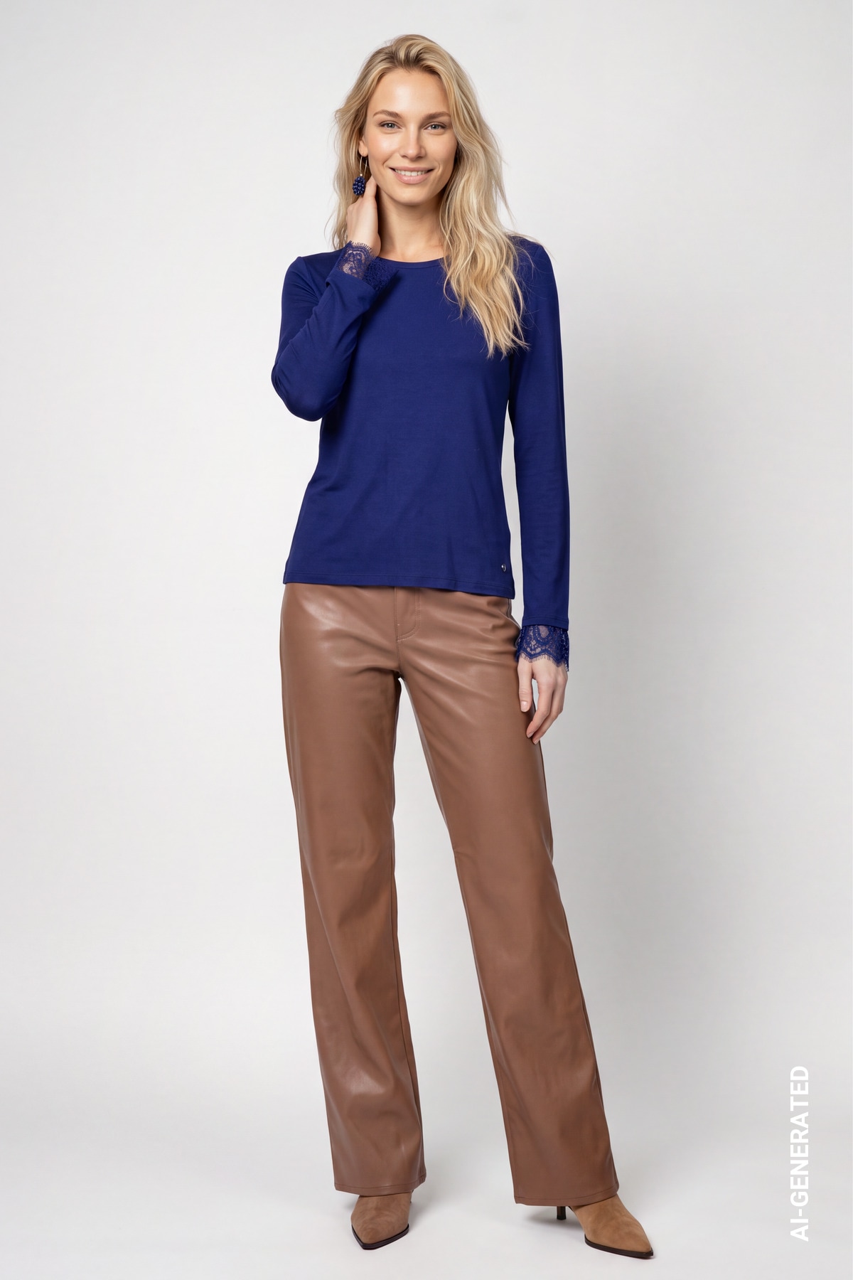 Monari Langarmshirt »Shirt Basic Spitzendetail« Regular fit mit Spitzendetails