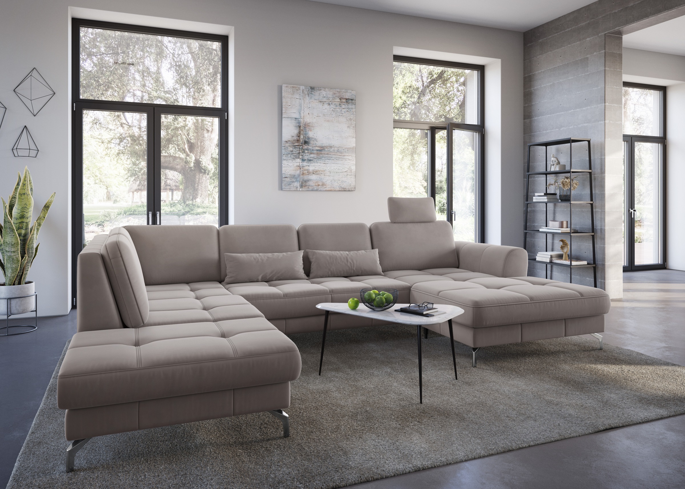 sit&more Wohnlandschaft »Bendigo U-Form« inklusive Sitztiefenverstellung, B günstig online kaufen