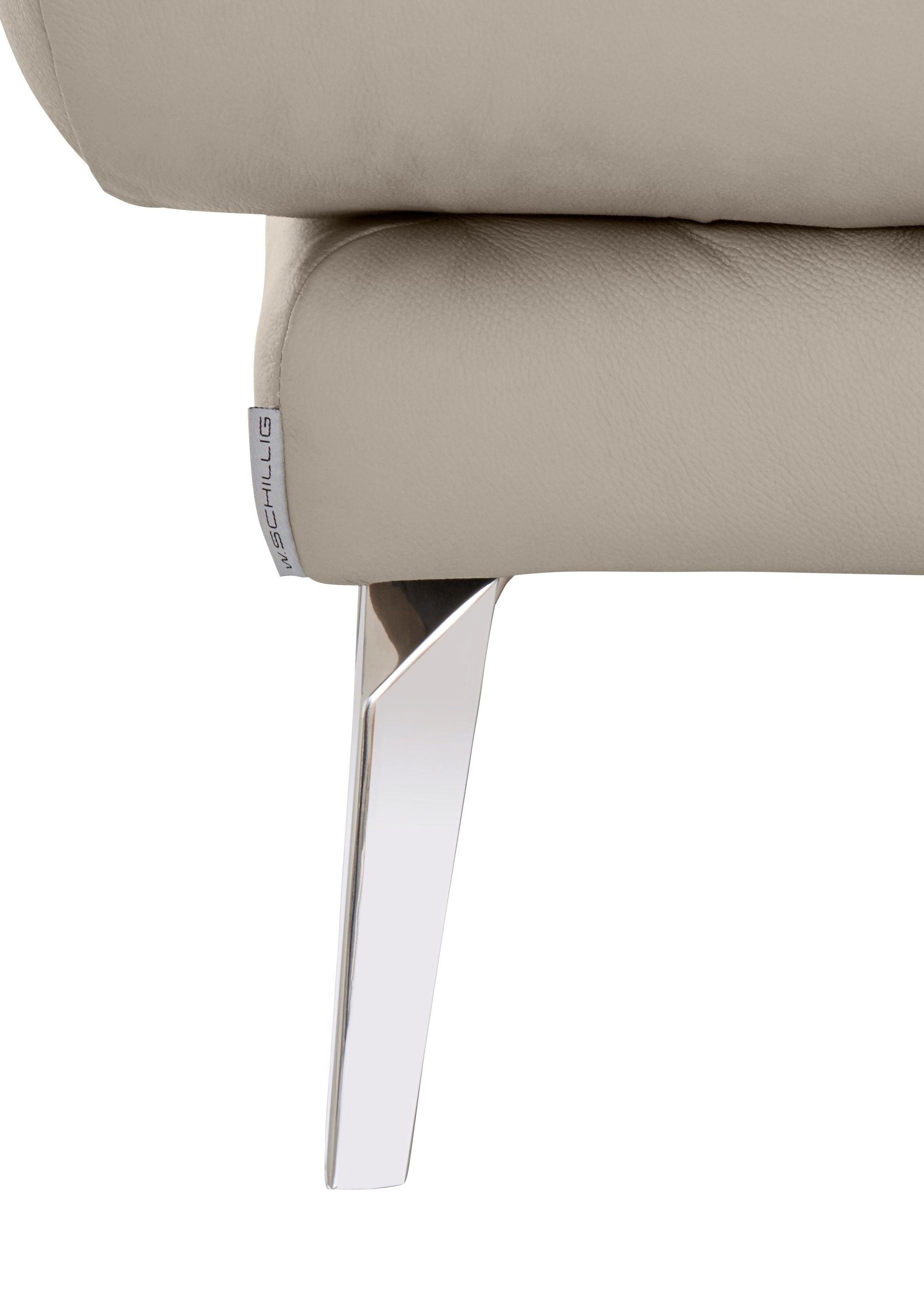 W.SCHILLIG Hocker »softy«, mit dekorativer Heftung im Sitz, Füße Chrom glänzend