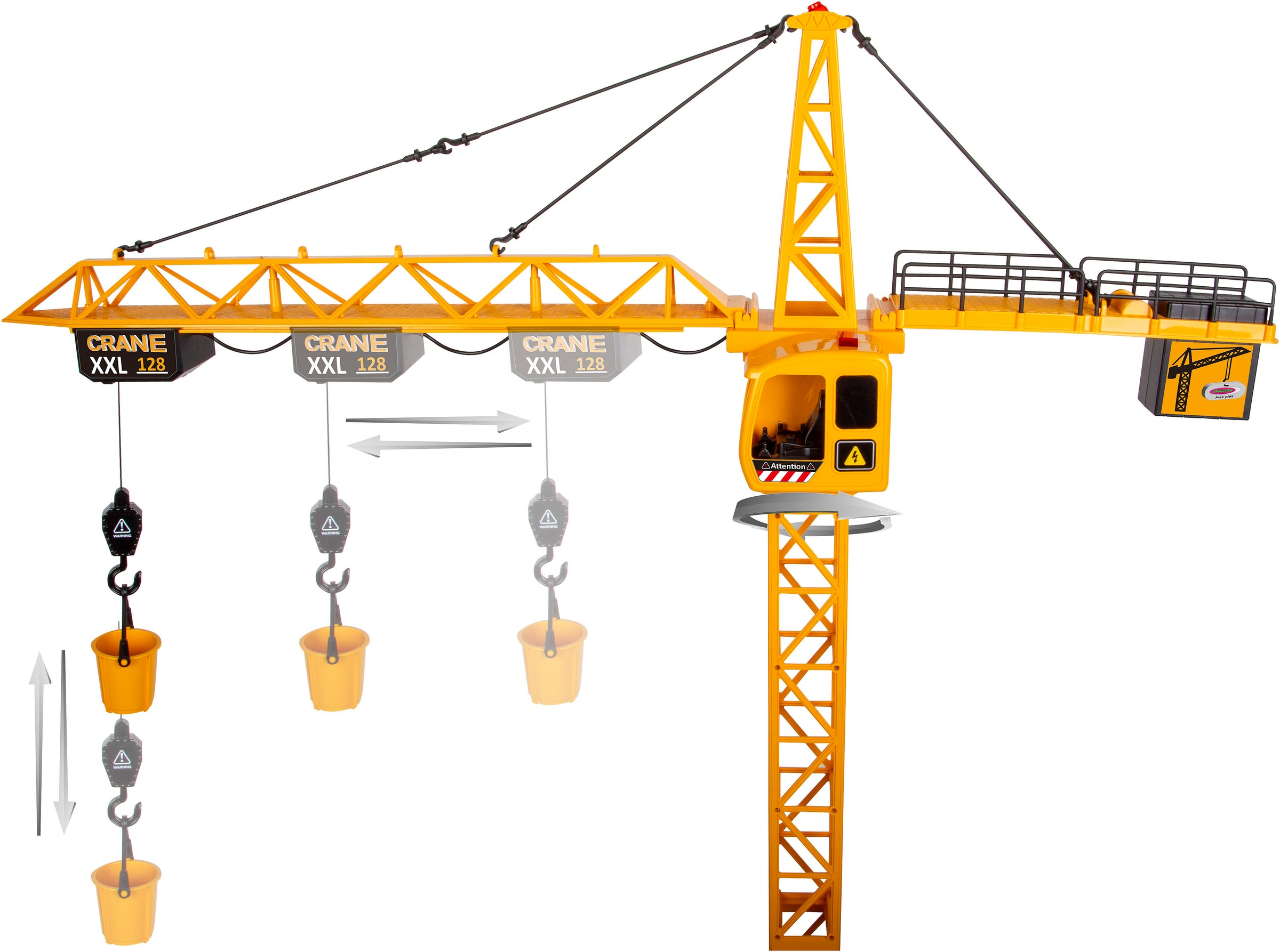 Jamara RC-Kran »Turmdrehkran Crane XXL 128 2,4GHz«, mit LED Licht