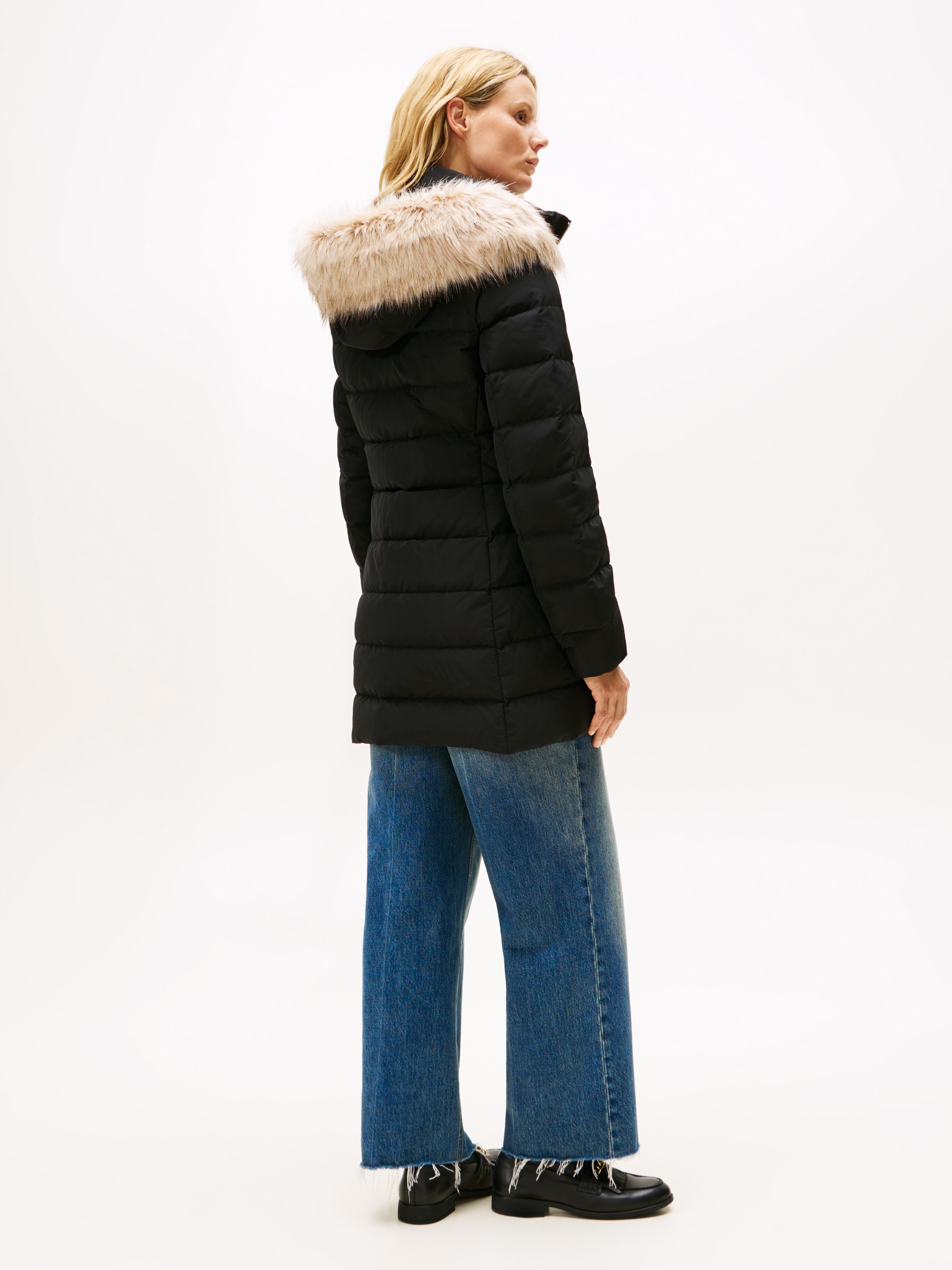 Tommy Hilfiger Steppmantel »MW DOWN SLIM COAT WITH FUR« mit Fellimitat