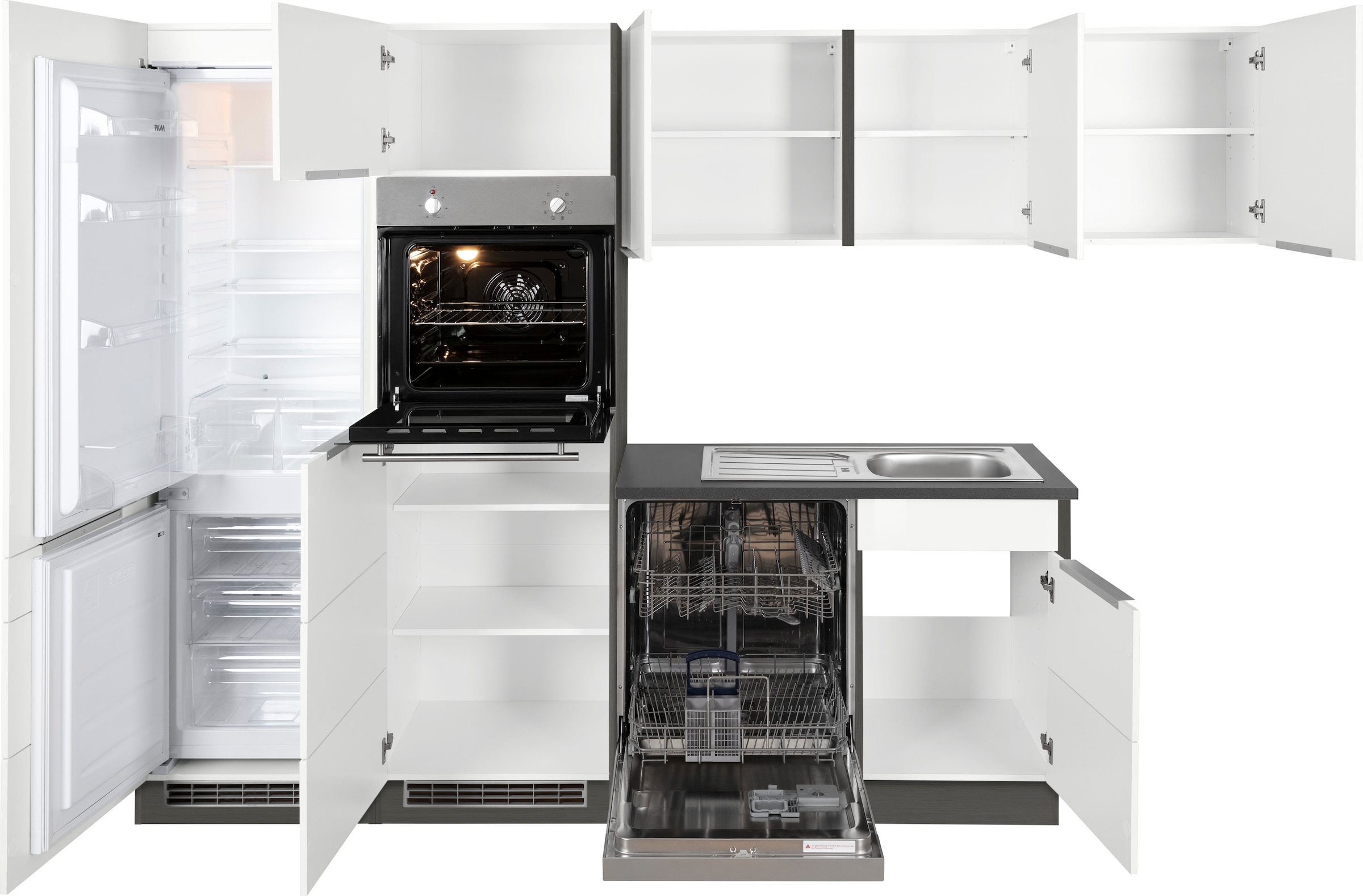 KOCHSTATION Winkelküche »KS-Brindisi Stellbreite 290/170 cm«, wahlweise mit E-Geräten und Induktion, mit MDF-Fronten