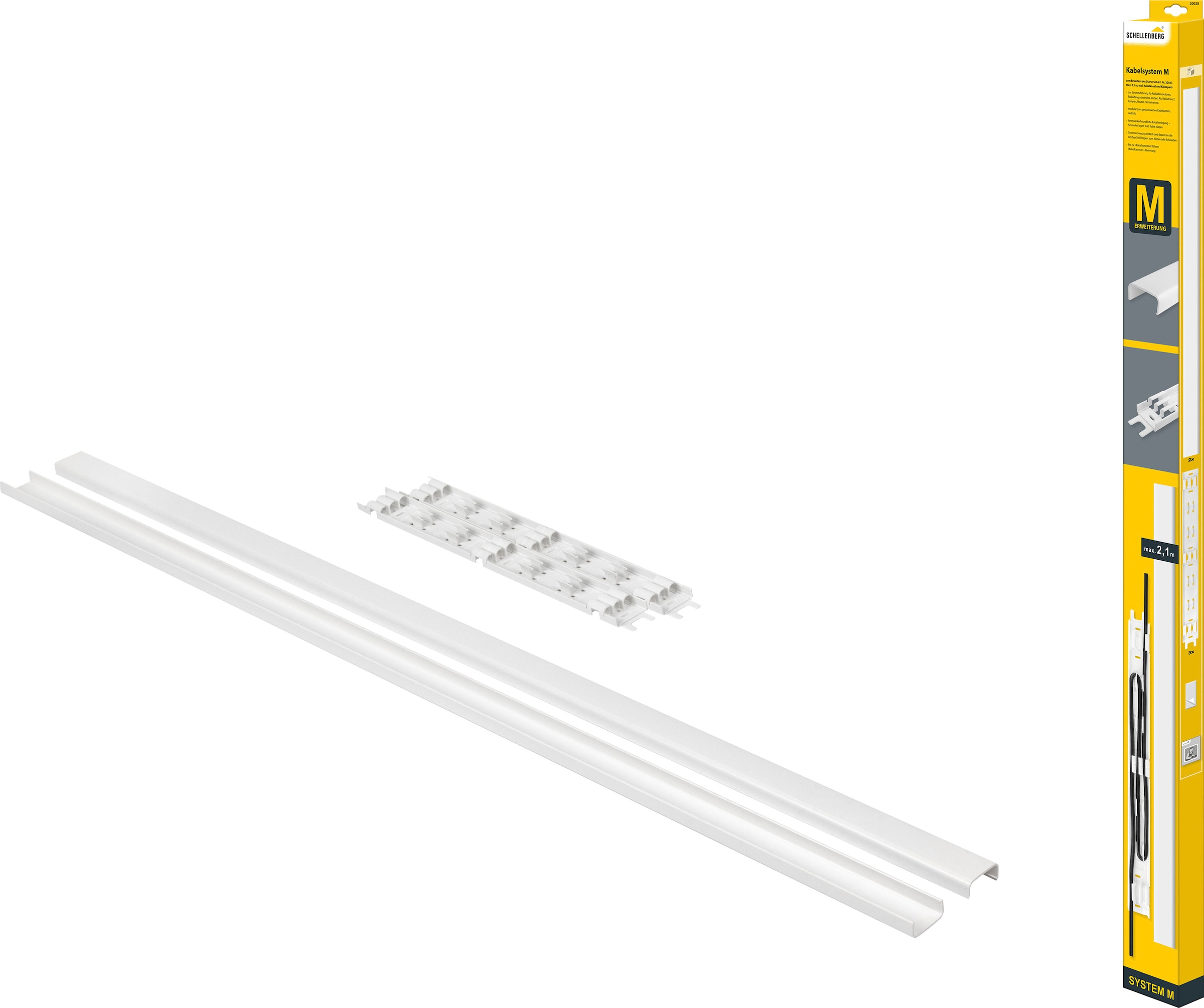 SCHELLENBERG Kabelkanal »System M Erweiterung zur Aufputzmontage, kleben oder schrauben«, Kabel Organizer, 2,1 m, weiß