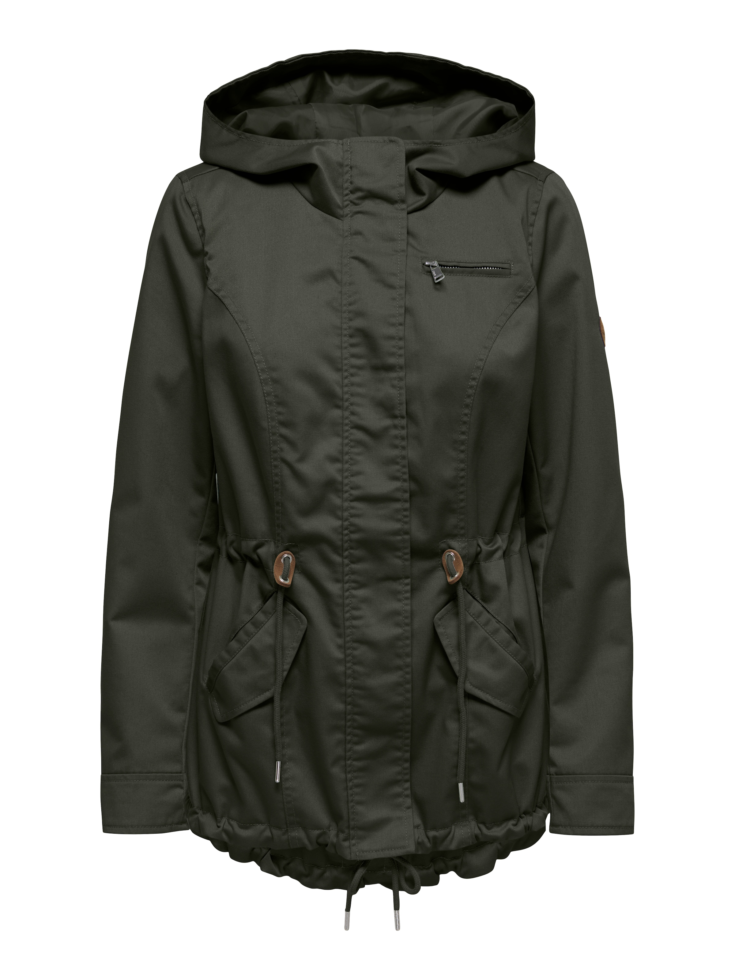 ONLY Parka »ONLLORCA LIFE CANVAS PARKA CC OTW« mit Kapuze mit Kordelzug in der Taille