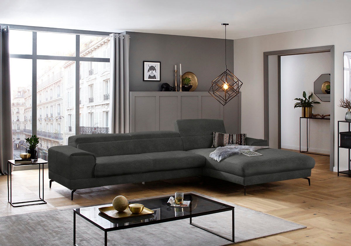 W.SCHILLIG Ecksofa »piedroo, Designsofa mit tollem Sitzkomfort, bequem, L-F günstig online kaufen