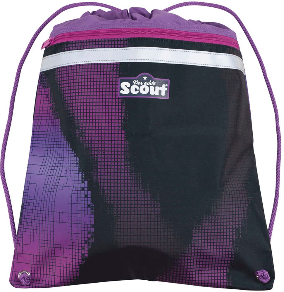 Scout Schulranzen »Alpha Movie Star, mit LED-Display, Pink Pixel«, Retroreflektierende Flächen-LED-Display-Reflektoren, mit Powerbank, enthält recyceltes Material