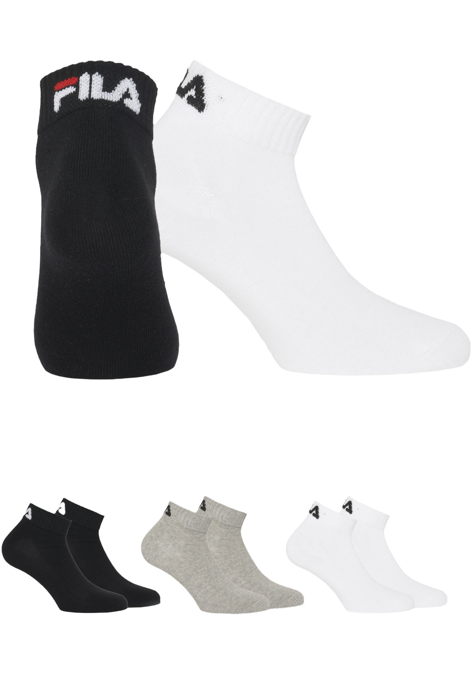 Fila Kurzsocken »UNISEX INVISIBLE PLAIN SOCKS«, (3 Paar), mit Logostickerei