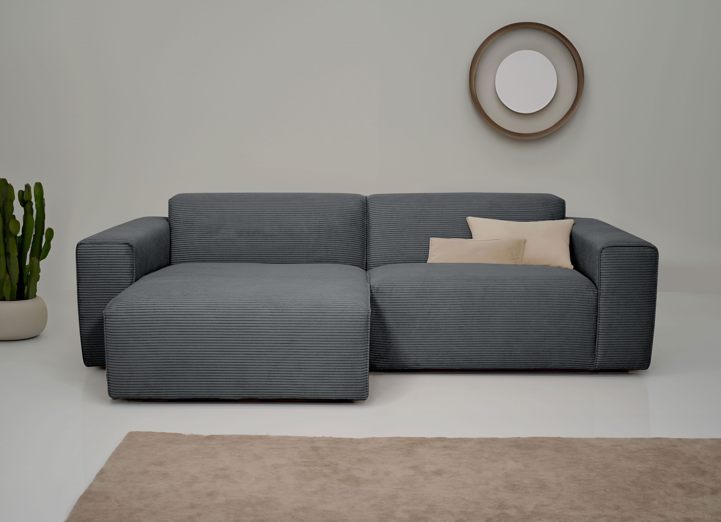 INOSIGN Ecksofa »Clayton«, in einem trendigen Cord-Bezug, verschiedene Komb günstig online kaufen