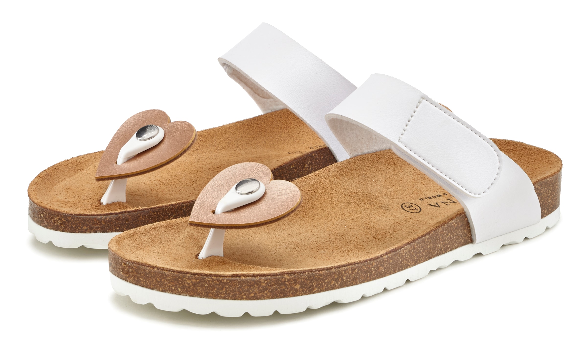 LASCANA Pantolette »Mule, Sandale, offener Schuh, Sommerschuh,«, (3 tlg.), mit Komfortkorkfußbett aus Leder und 2 abnehmbaren Oberteilen