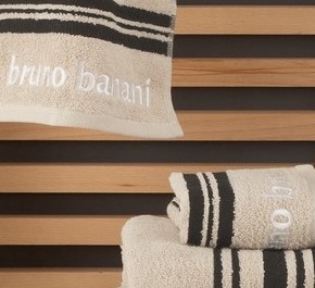 Bruno Banani Handtuch Streifen-Bordüre 100% Handtücher »Daniel«, 5 tlg., Baumwolle Walkfrottee, im aus Markenlogo, bestellen Online-Shop Set & Set