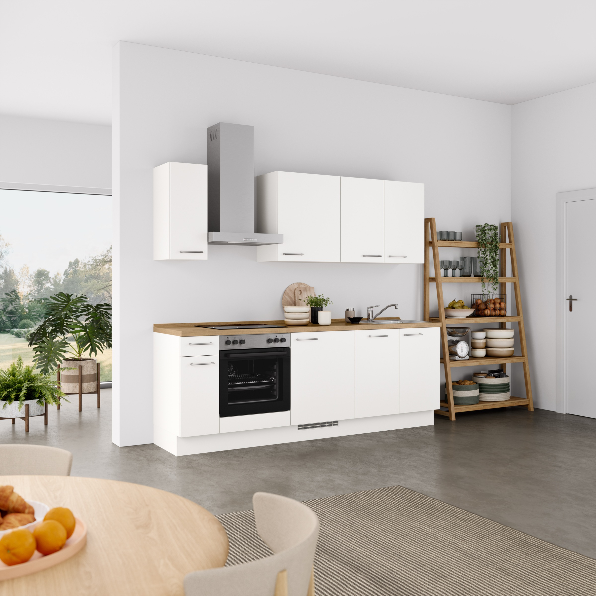 nobilia® Küchenzeile »"Laser I"«, vormontiert, Ausrichtung wählbar, Breite 240 cm, wahlw. mit E-Geräten