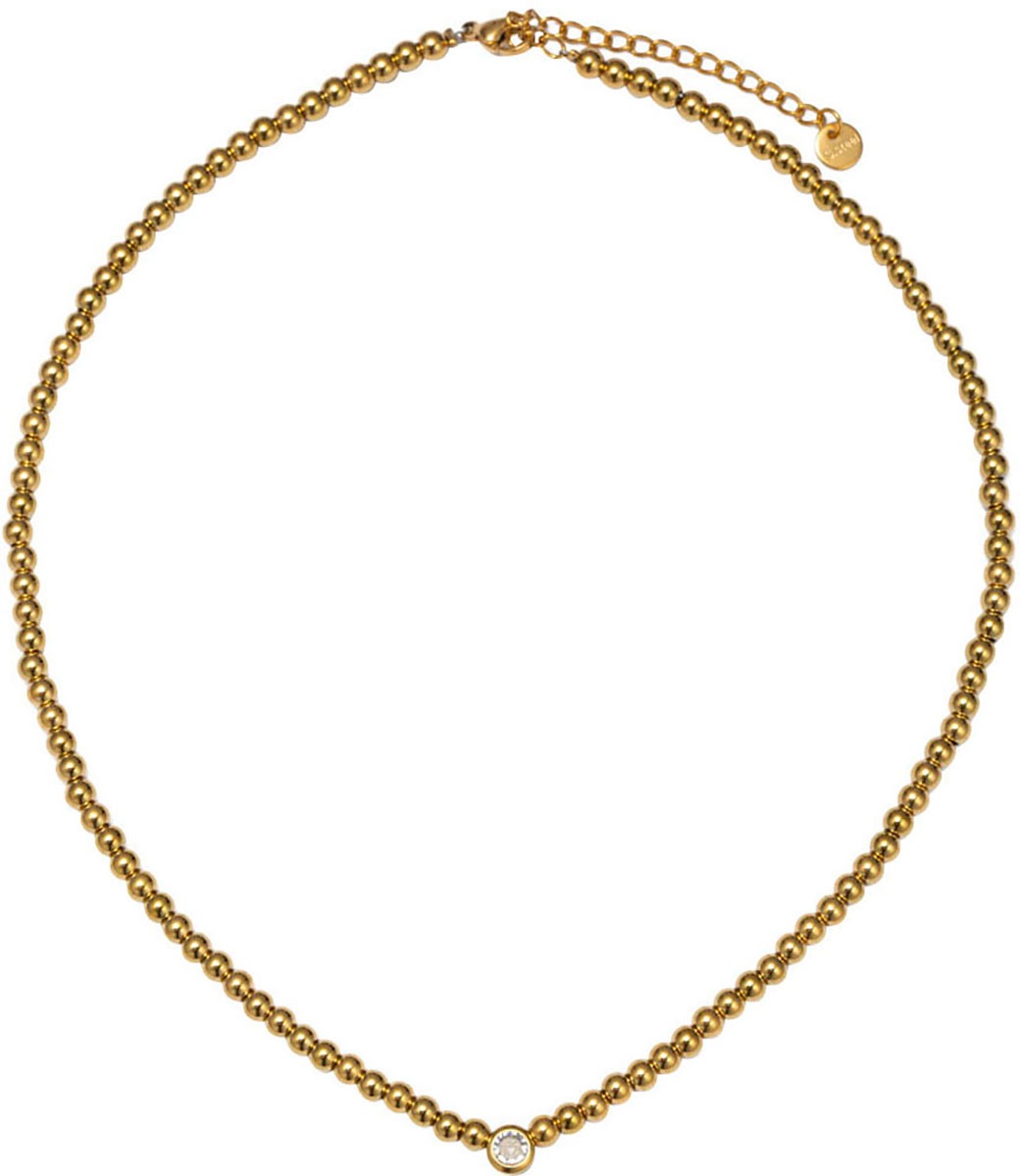 Firetti Kette mit Anhänger »Schmuck Geschenk Edelstahl Halsschmuck Halskette Kugeln«, Made in Germany - mit Zirkonia (synth.)