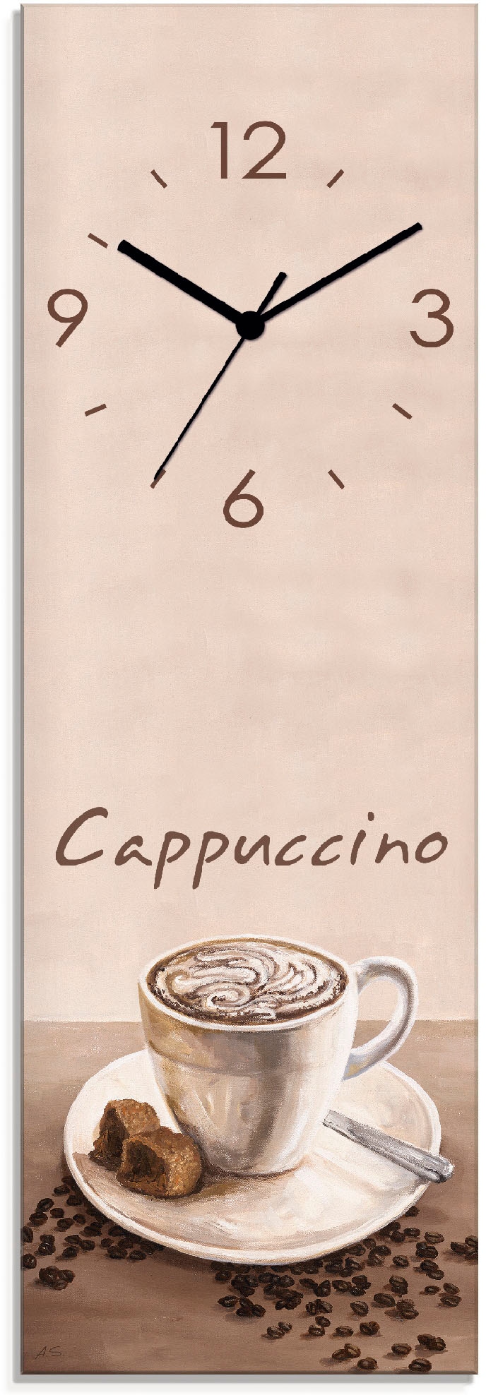 »Cappuccino wahlweise bestellen Artland Quarz- Funhuhrwerk, Wanduhr Kaffee«, Raten oder - lautlos auf ohne mit Tickgeräusche
