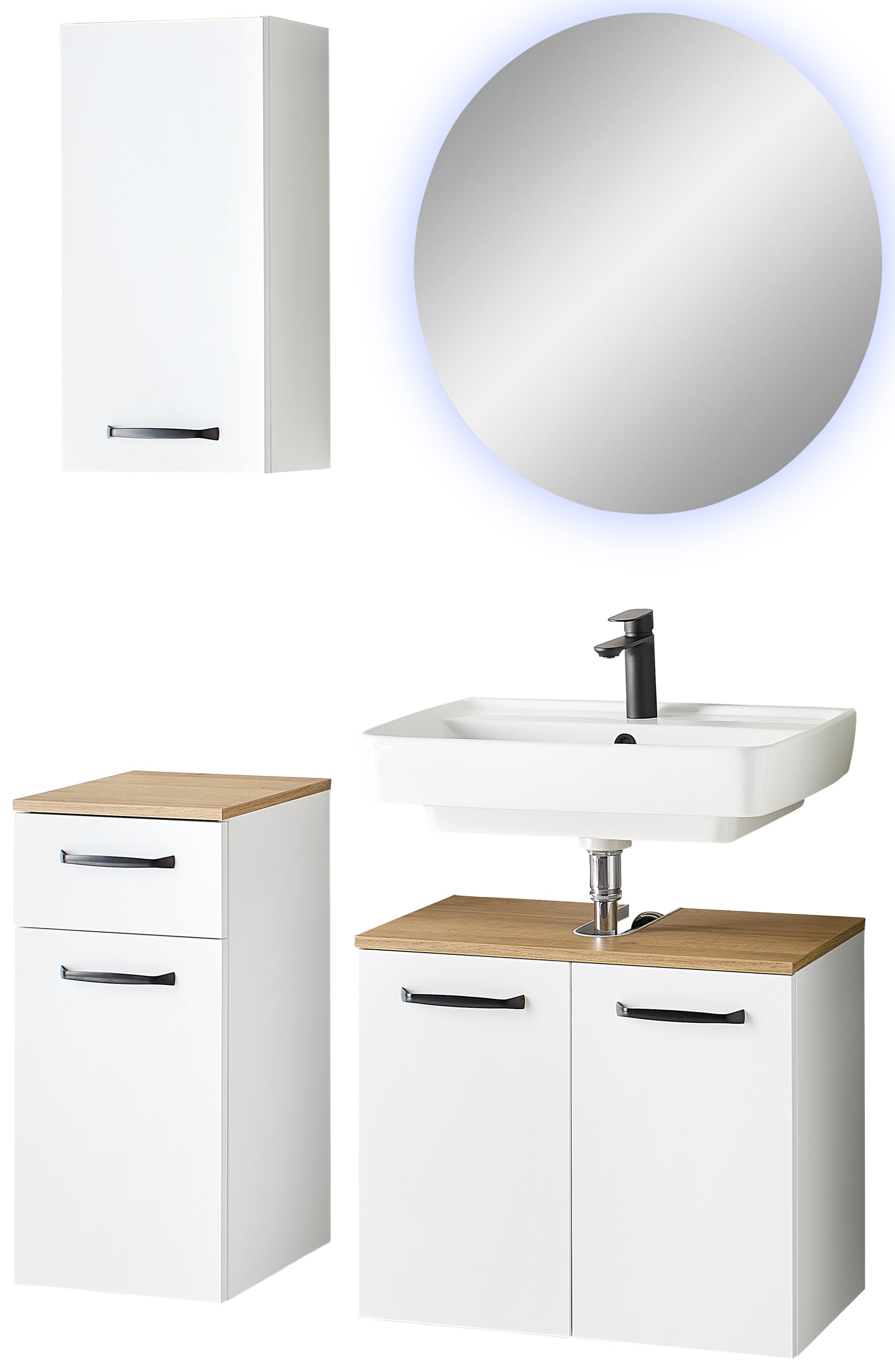 Saphir Badmöbel-Set »Quickset 500, Waschbeckenunterschrank mit Spiegel« 4 S günstig online kaufen