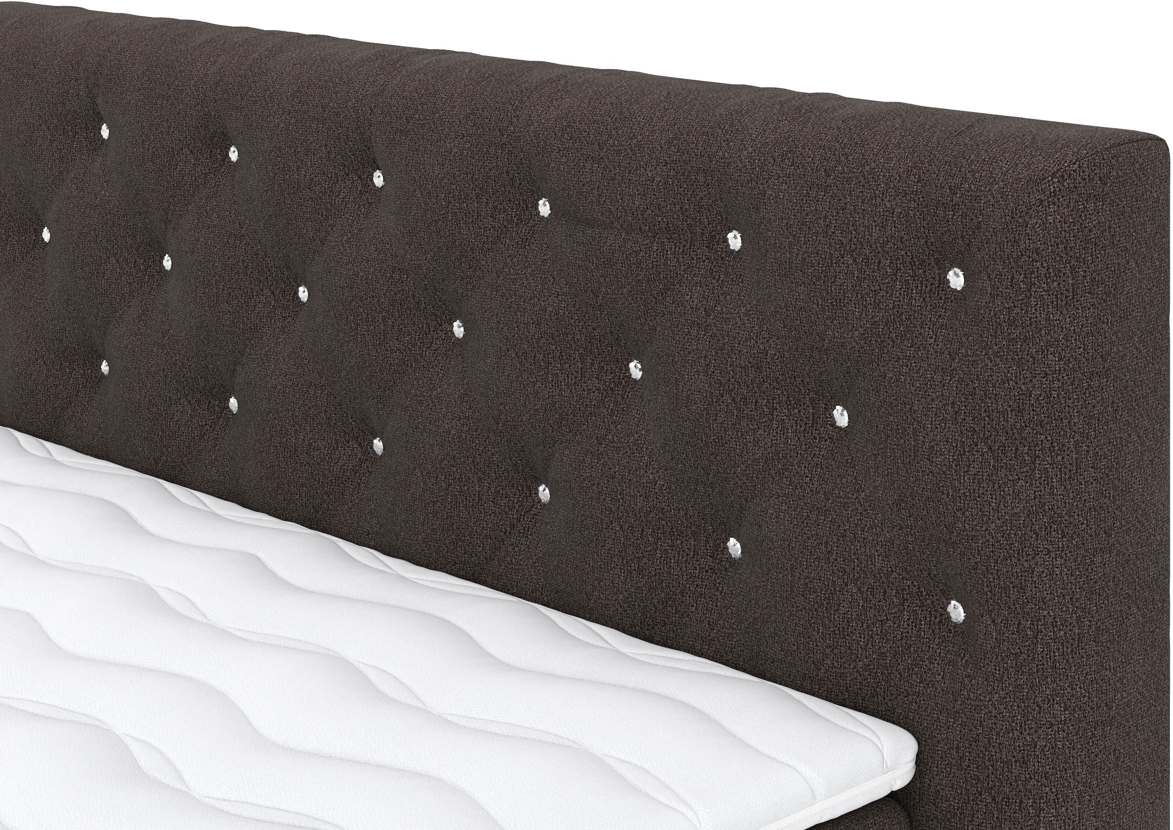 COTTA Boxspringbett »Castle«, mit Strasssteinen im Kopfteil, inkl. Topper