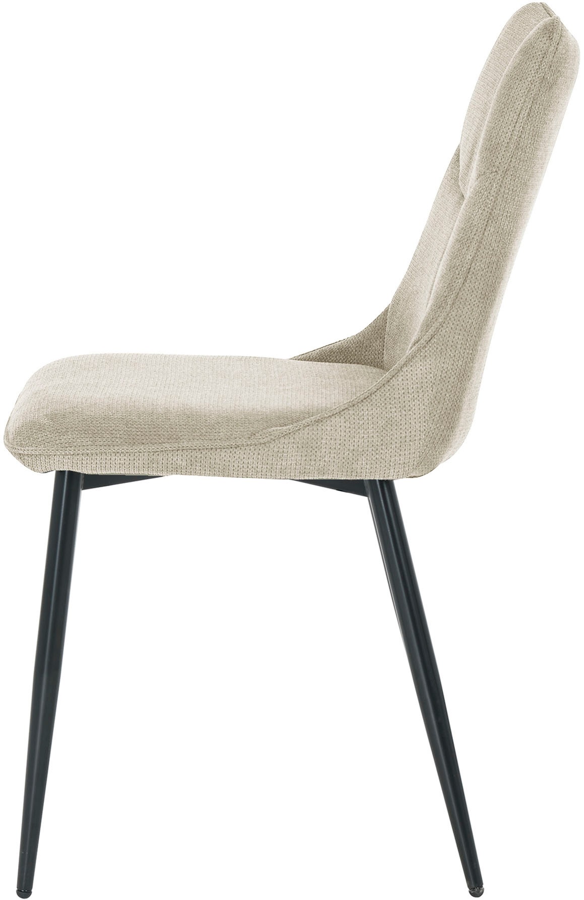 byLIVING Esszimmerstuhl »Carlo (2er-Set)«, (Set), Gestell Metall schwarz, Küchenstuhl, Webstoffbezug, diverse Farben
