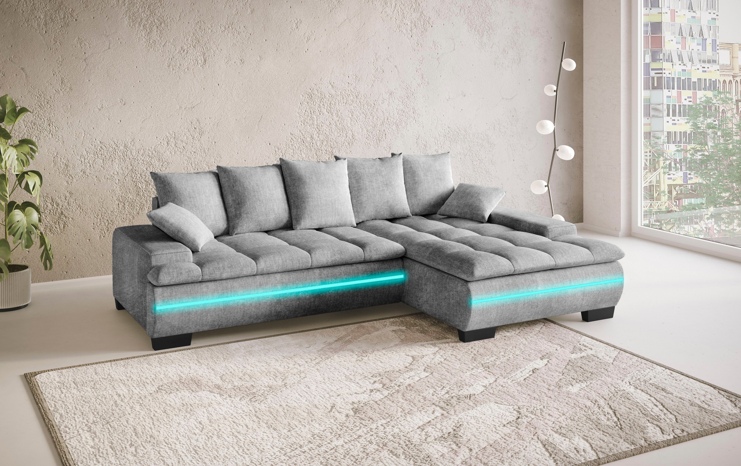 Mr. Couch Ecksofa »Haiti II, L-Form«, RGB-LED Beleuchtung, Kaltschaum, wahl günstig online kaufen