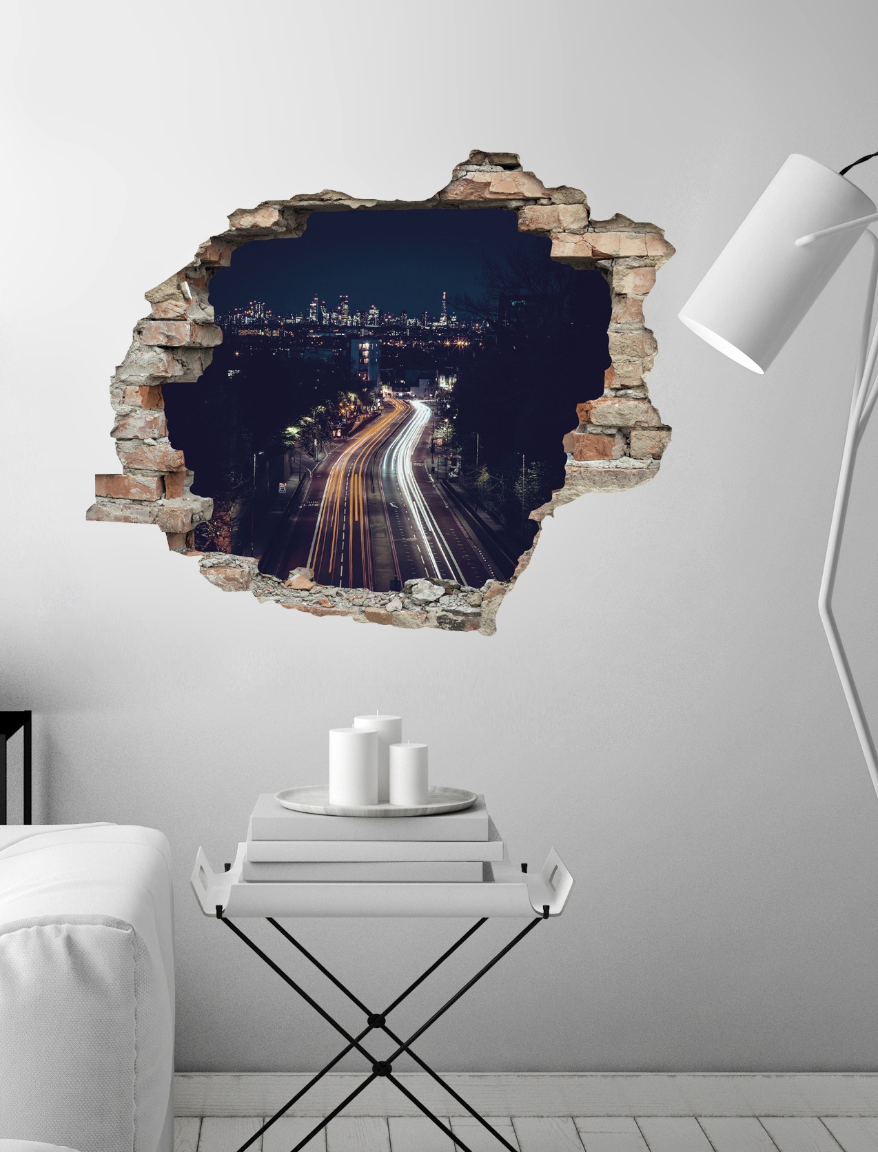 queence Wandtattoo »Straße bei Nacht« Wandsticker, Wandbild, selbstklebend, günstig online kaufen