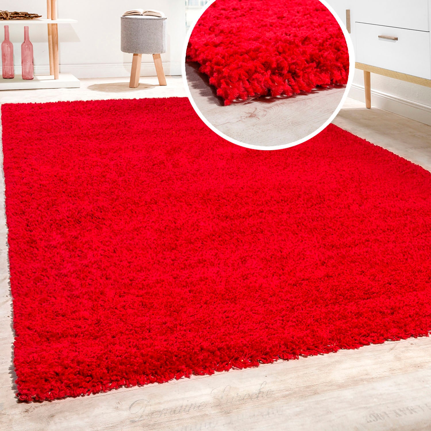 Paco Home Hochflor-Teppich »Sky 250«, rechteckig, 34 mm Höhe, gewebt, Uni-Farben,... kaufen