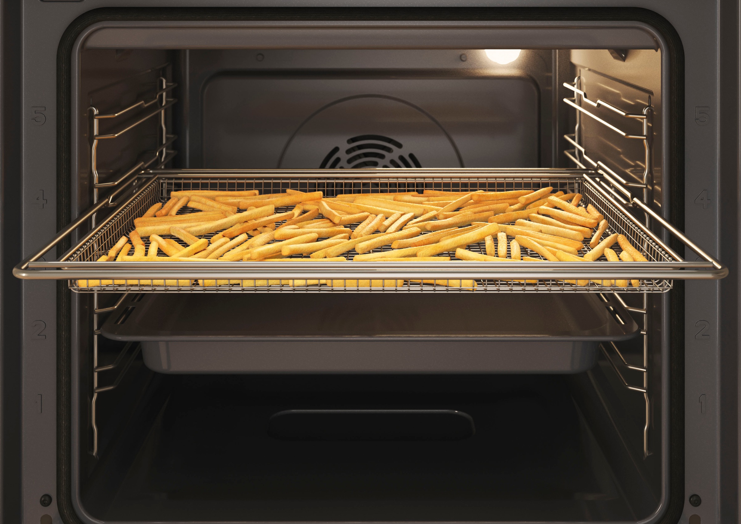 BAUKNECHT Pyrolyse Backofen  »BBI4S8PM1SK«, mit 1-fach-Teleskopauszug, Pyrolyse-Selbstreinigung, AirFry-Funktion, Pizzafunktion, 1-fach-Teleskopauszug, Gentle Steam