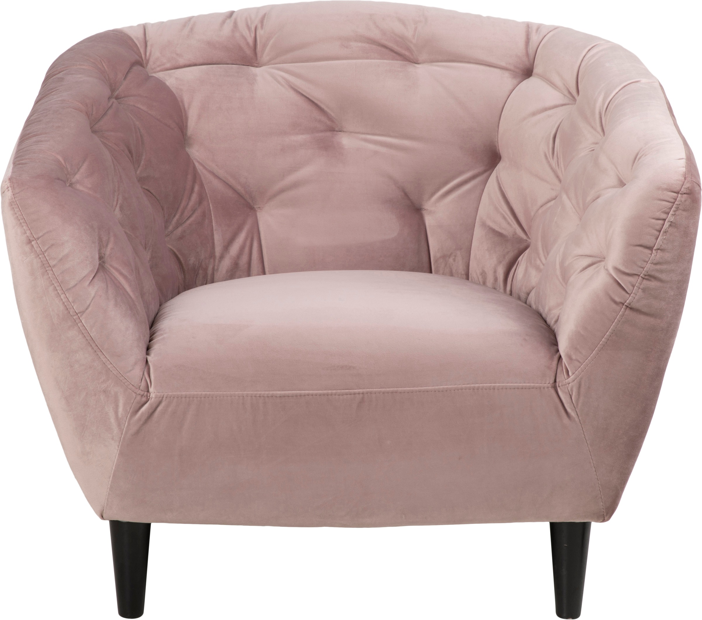 Actona Group Loungesessel »Ria Armlehnstuhl, Polstersessel, Einzelsofa, Relaxsessel, « 1-Sitzer, Samtstoff, Massivholz-Beine, Taschenfederkern,