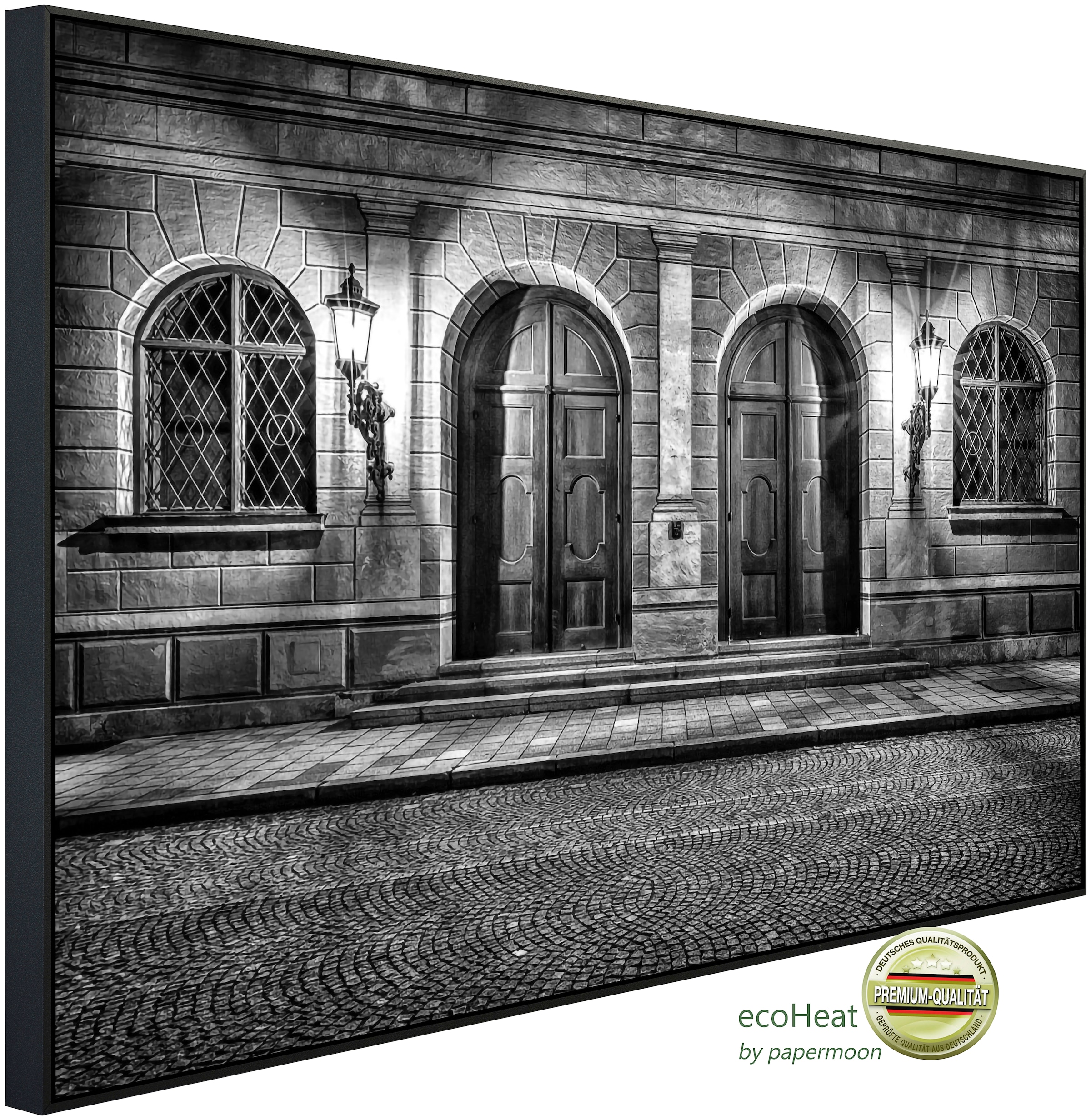 Papermoon Infrarotheizung »Alte Türen Schwarz & Weiß«, sehr angenehme Strah günstig online kaufen
