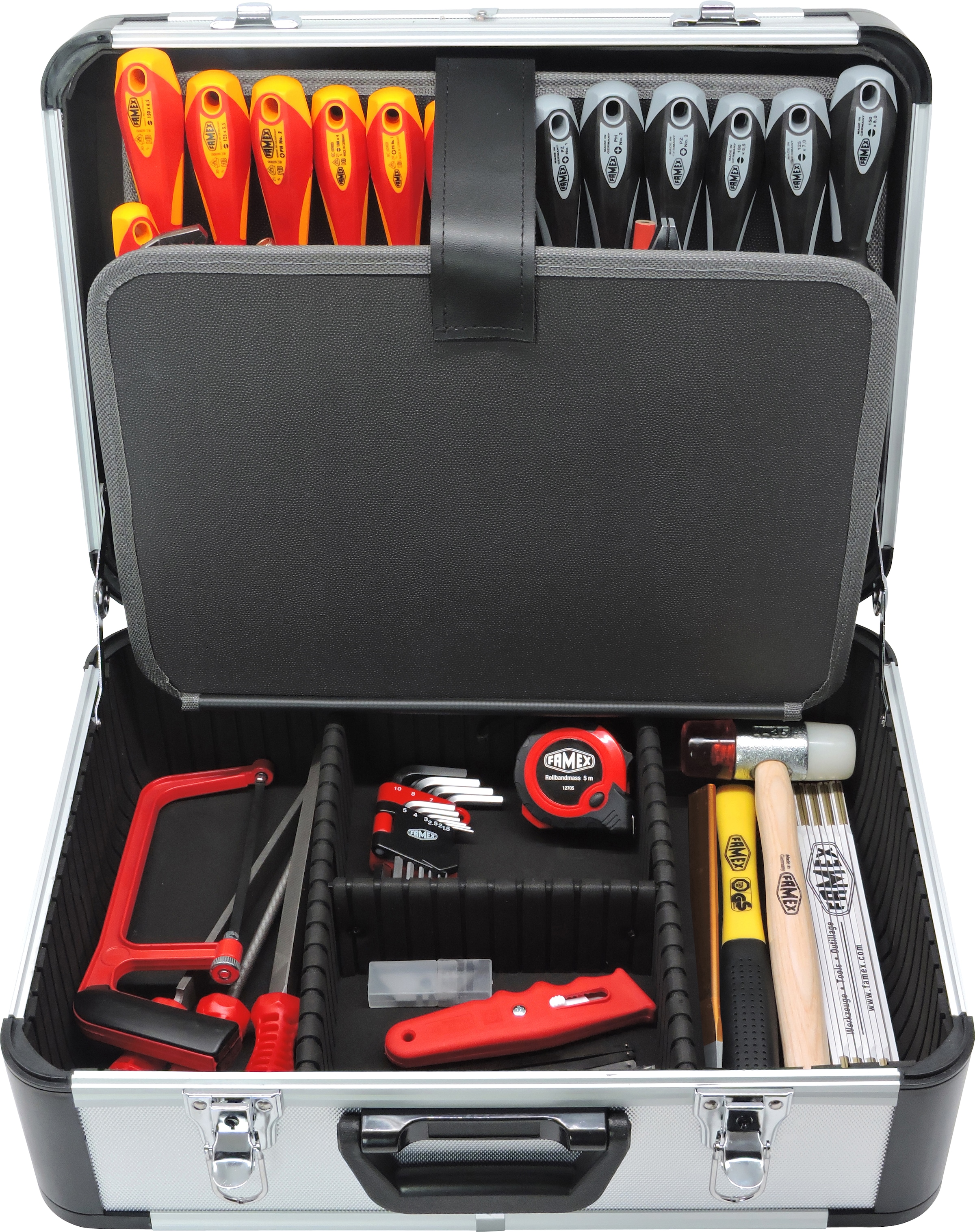 FAMEX Werkzeugset »419-43 Werkzeugkoffer PROFESSIONAL«, (275 tlg.), Mechaniker, mit Steckschlüsselsatz, abschließbar, Kapazität 30kg
