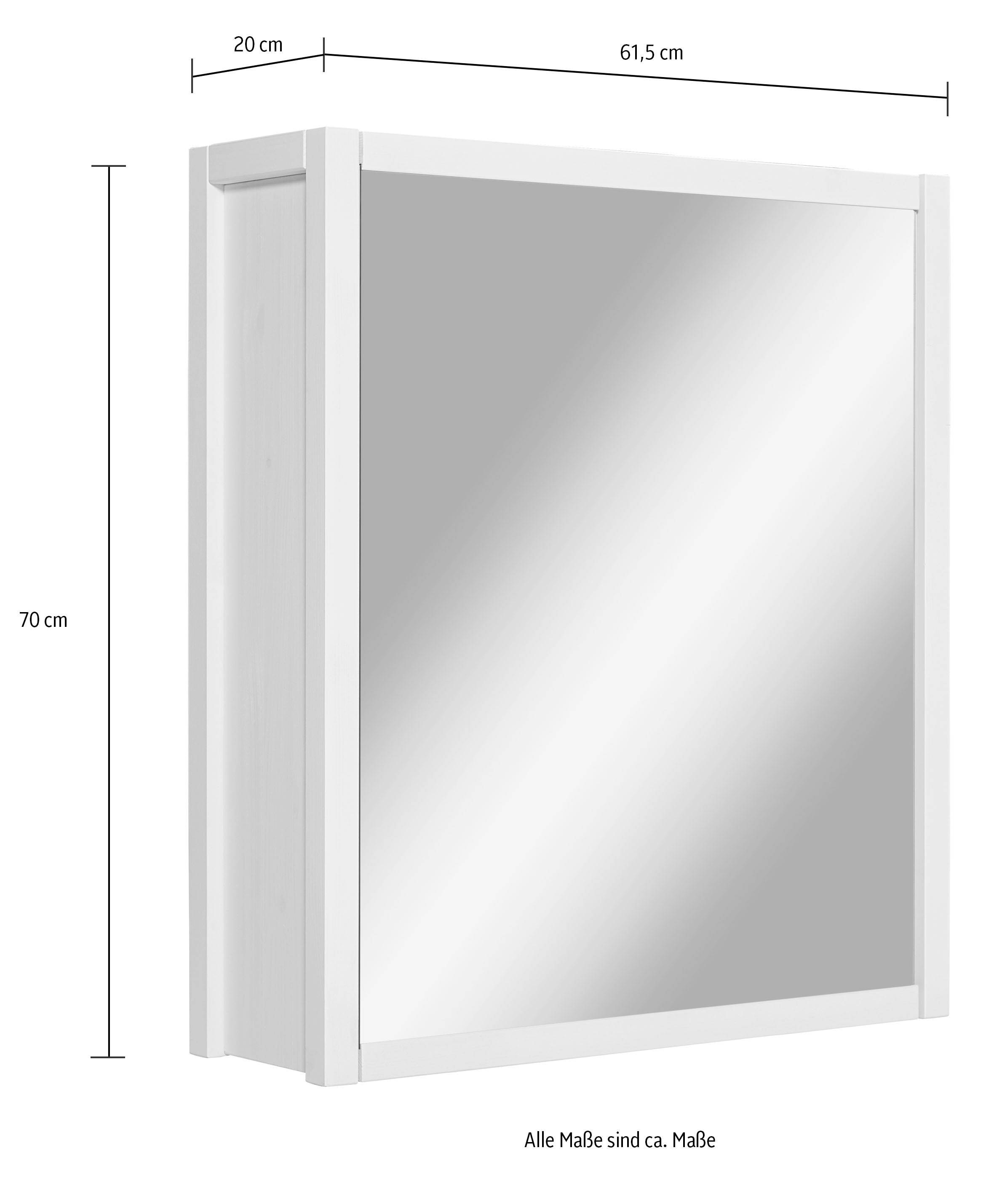 Home affaire Spiegelschrank »Tina« Badmöbel,  Spiegel, Breite 60 cm, Massivholz