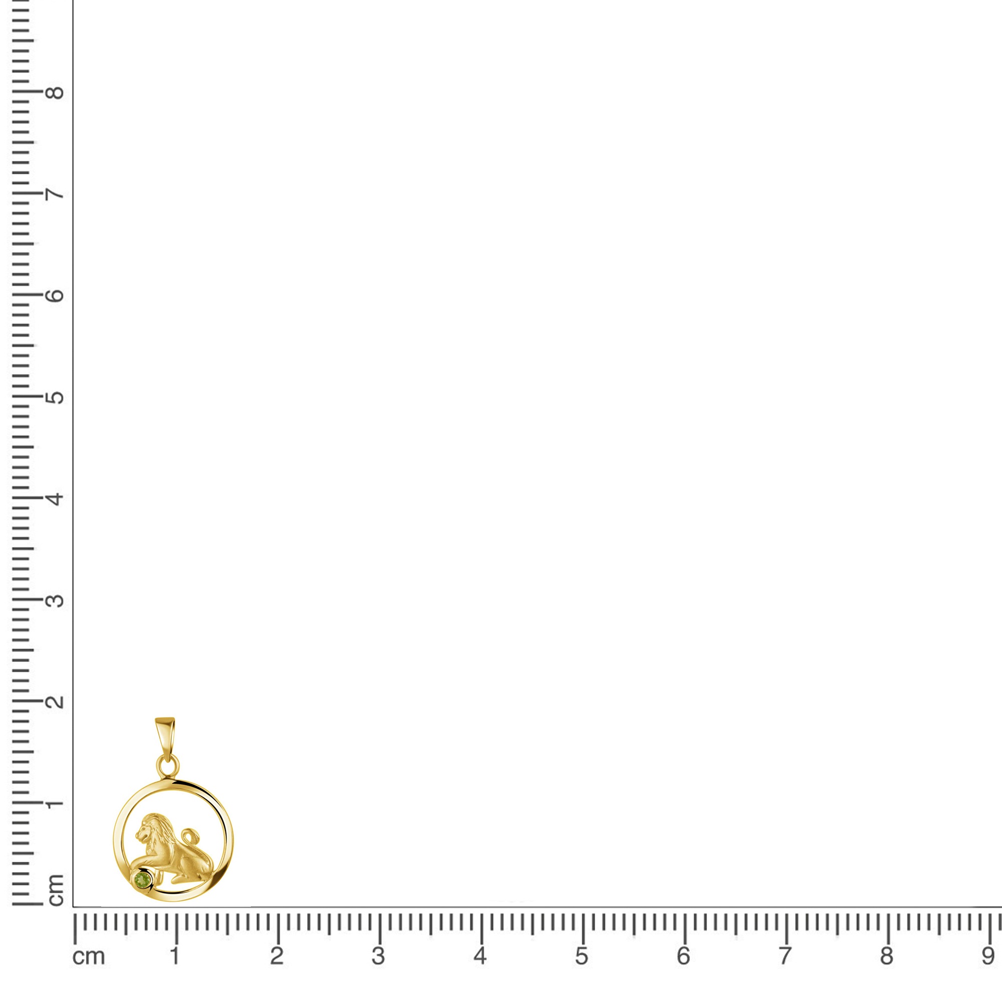 Vivance Kettenanhänger »925/- Sterling Silber vergoldet Löwe Monatsstein«